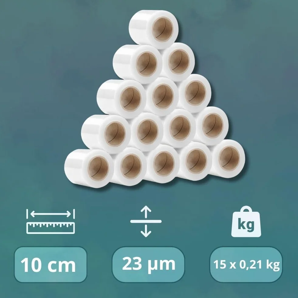 RAGO Pellicola estensibile imballaggio 15x130m 210g Trasparente per pallet