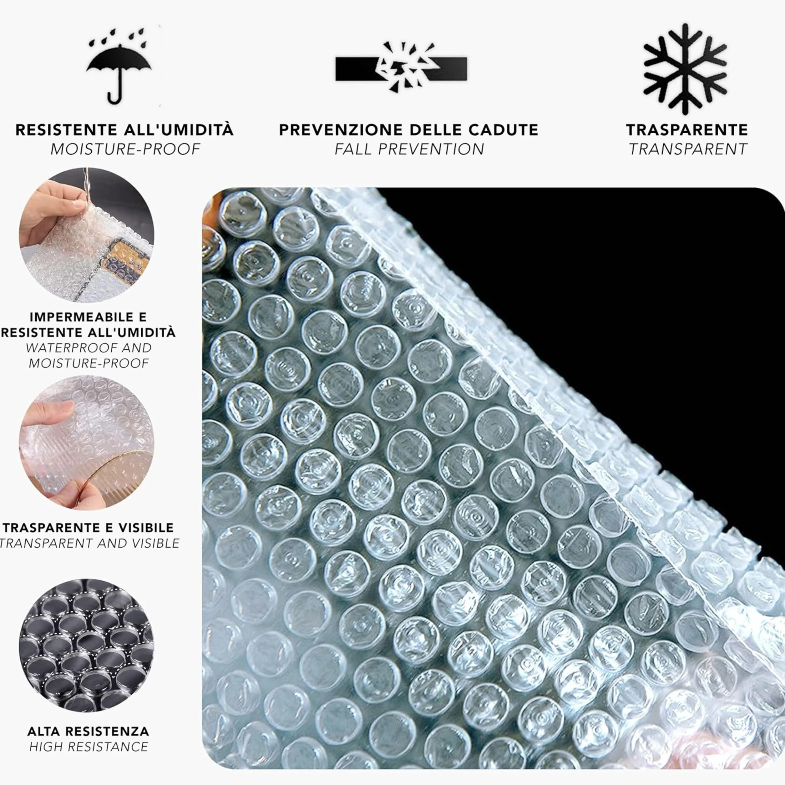 IPEA Pluriball 10 m x 30 cm Rotolo Antistrappo Antiurto Imballaggio