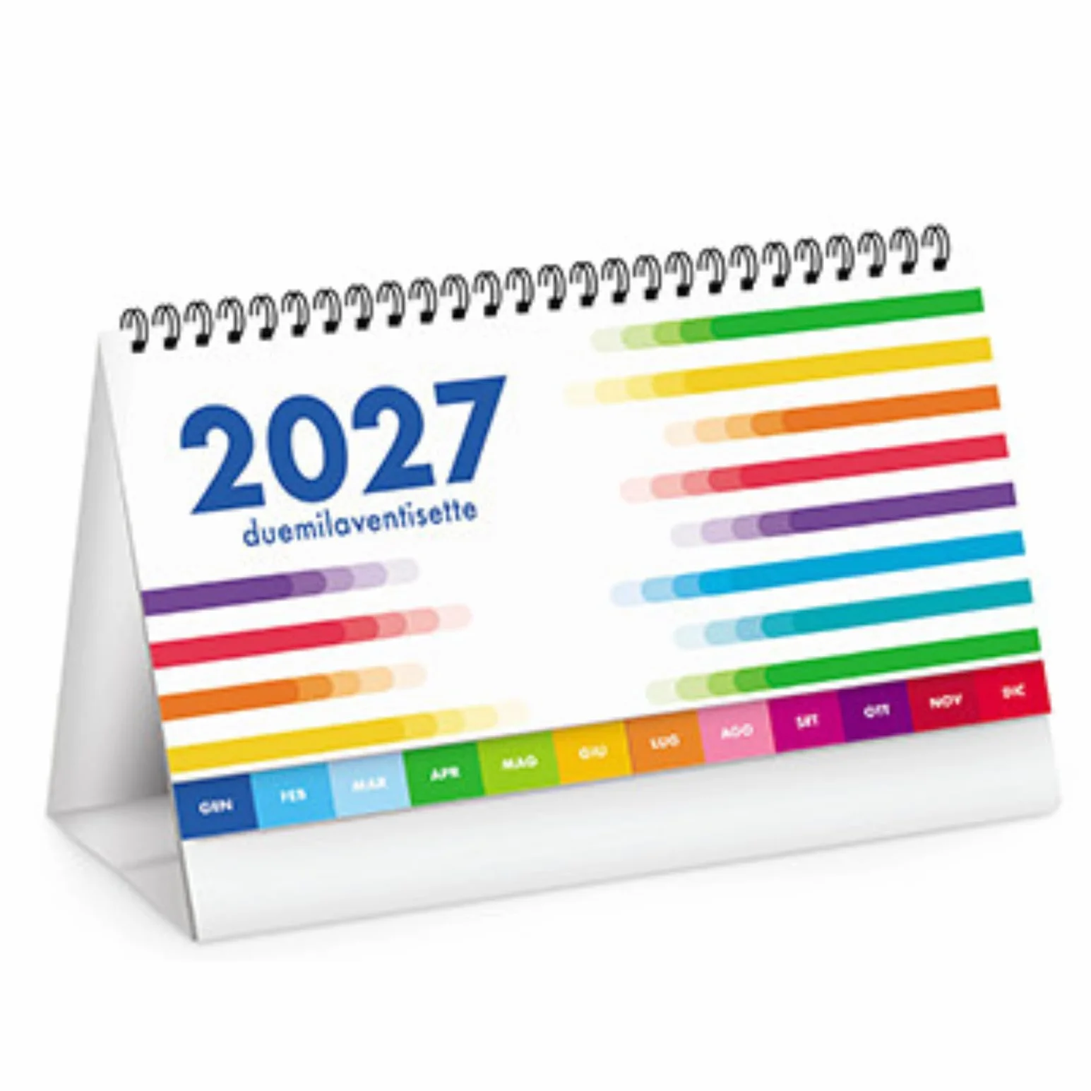 Calendari Personalizzati 2027 da Tavolo Classici Stock da 100 Pezzi Spiralati Illustrati per Gadget Pubblicitari di Fine Anno e come Omaggio per i Clienti o Regali Aziendali PA744