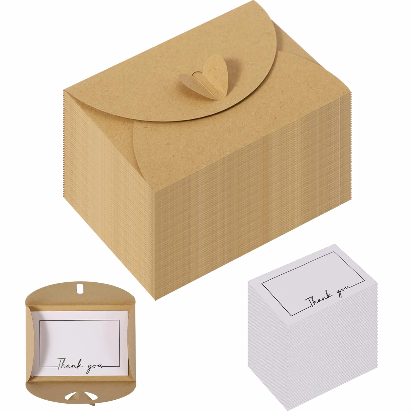 Buste in Carta Kraft 10x6 cm Fatte a Mano con Chiusura a Cuore per Natale San Valentino Matrimonio