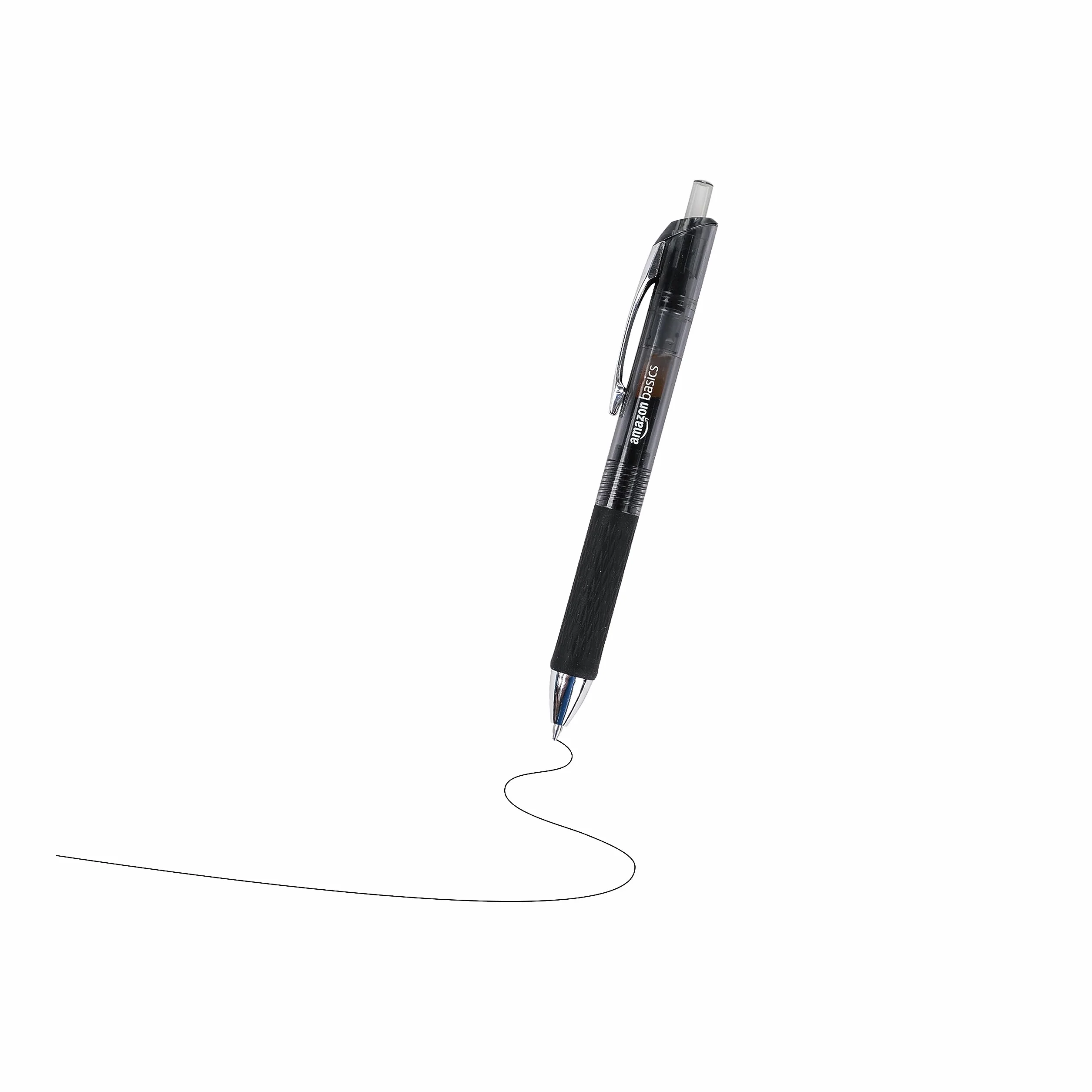 Amazon Basics Gel Pens Fine Point 0.7mm Black Retractable 12 Pack