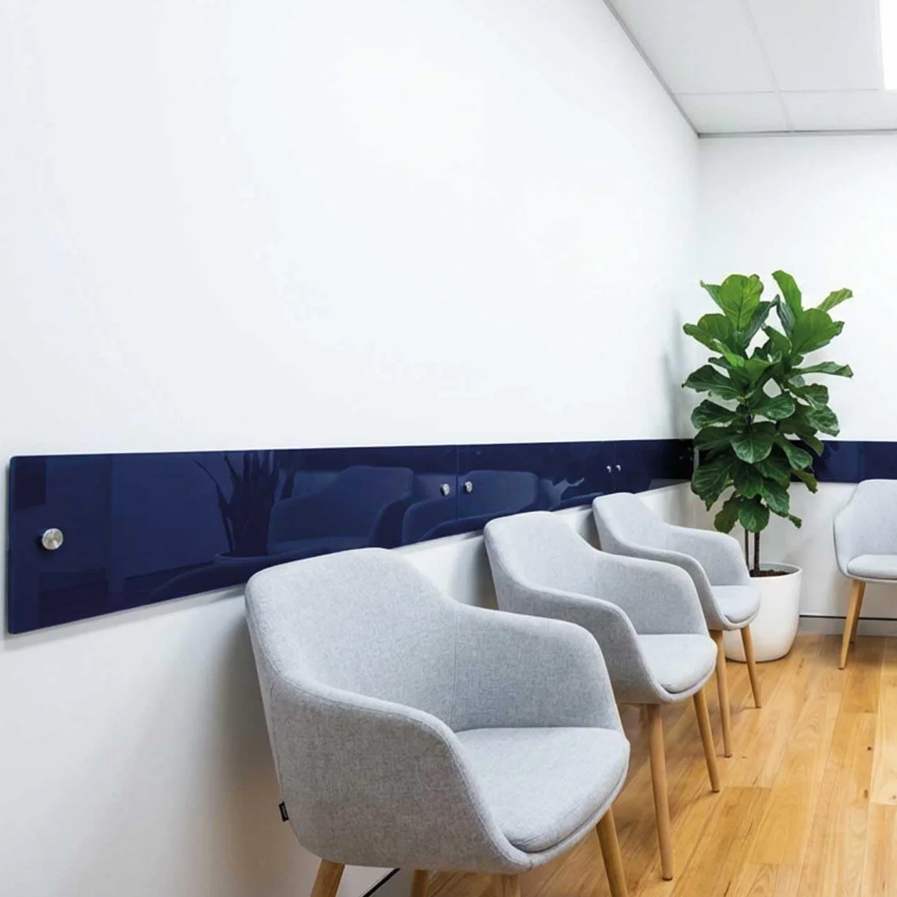 4 Fasce Battisedia Blu in Acrilico 60x14 cm – Protezione Muro Antigraffio per Sedia, Salvaparete Rigido 3 mm, Battisedia da Parete per Sedie Sale D'Attesa, Uffici e Casa (4, 60x14)