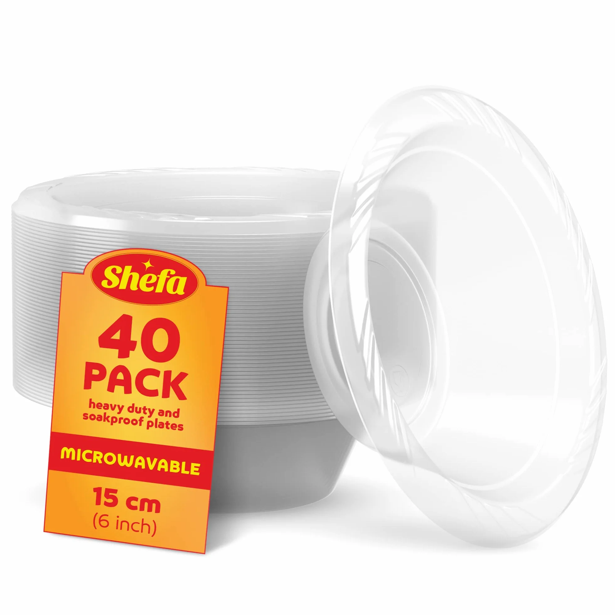 Shefa Set 40 ciotole trasparenti per zuppa 12 oz lavabili microonde