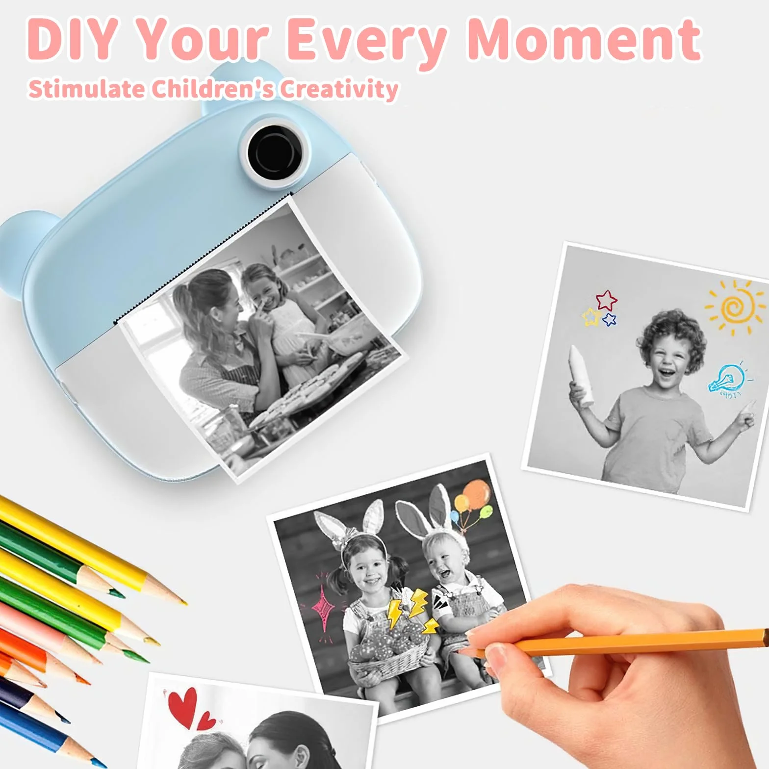 Carta Termica per Bambini Macchine Fotografica Istantanee 15 Rotoli 57mm x 500mm per Stampante Termica
