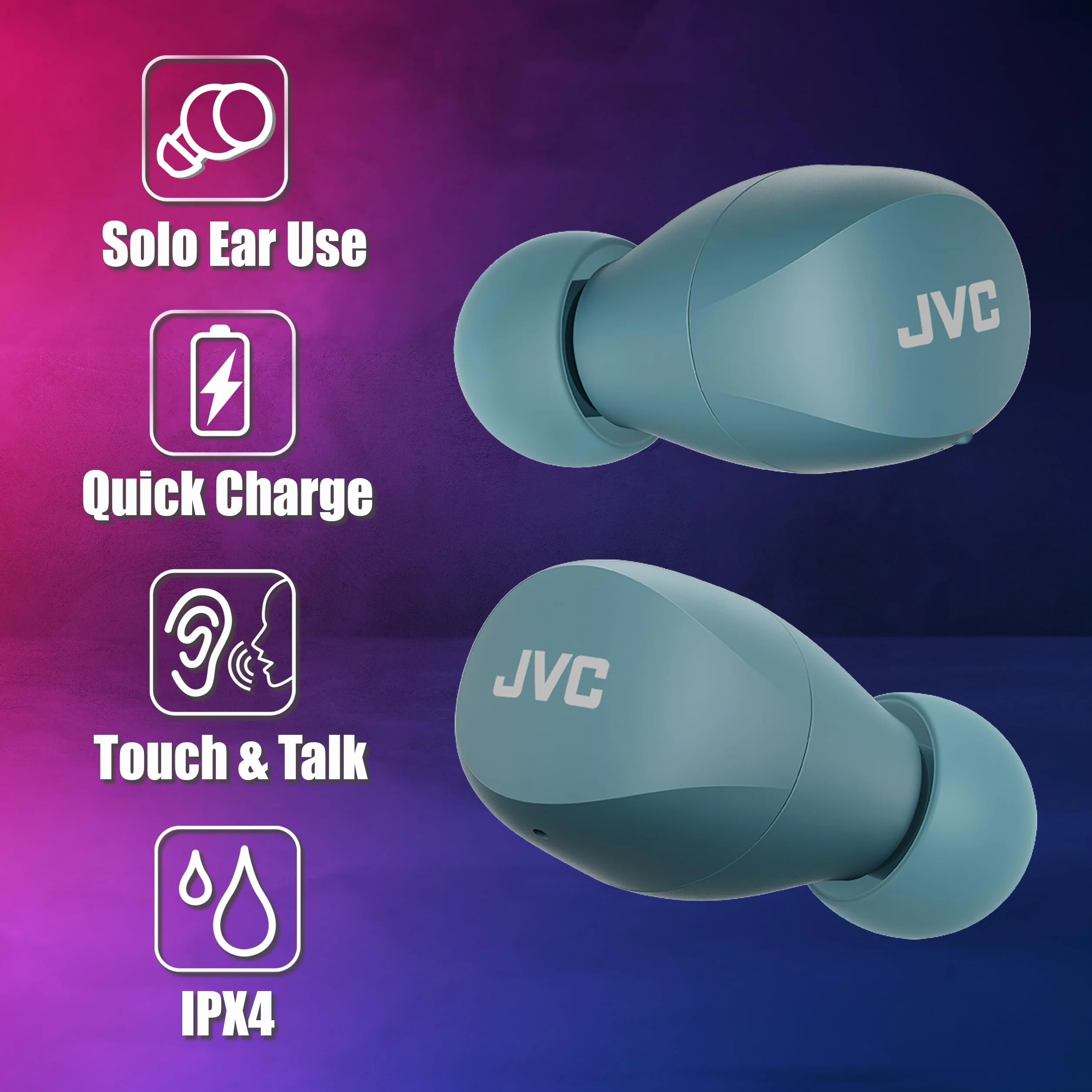 JVC HA-A6T Casque True Wireless Stereo (TWS) Ecouteurs Appels/Musique Bluetooth Vert
