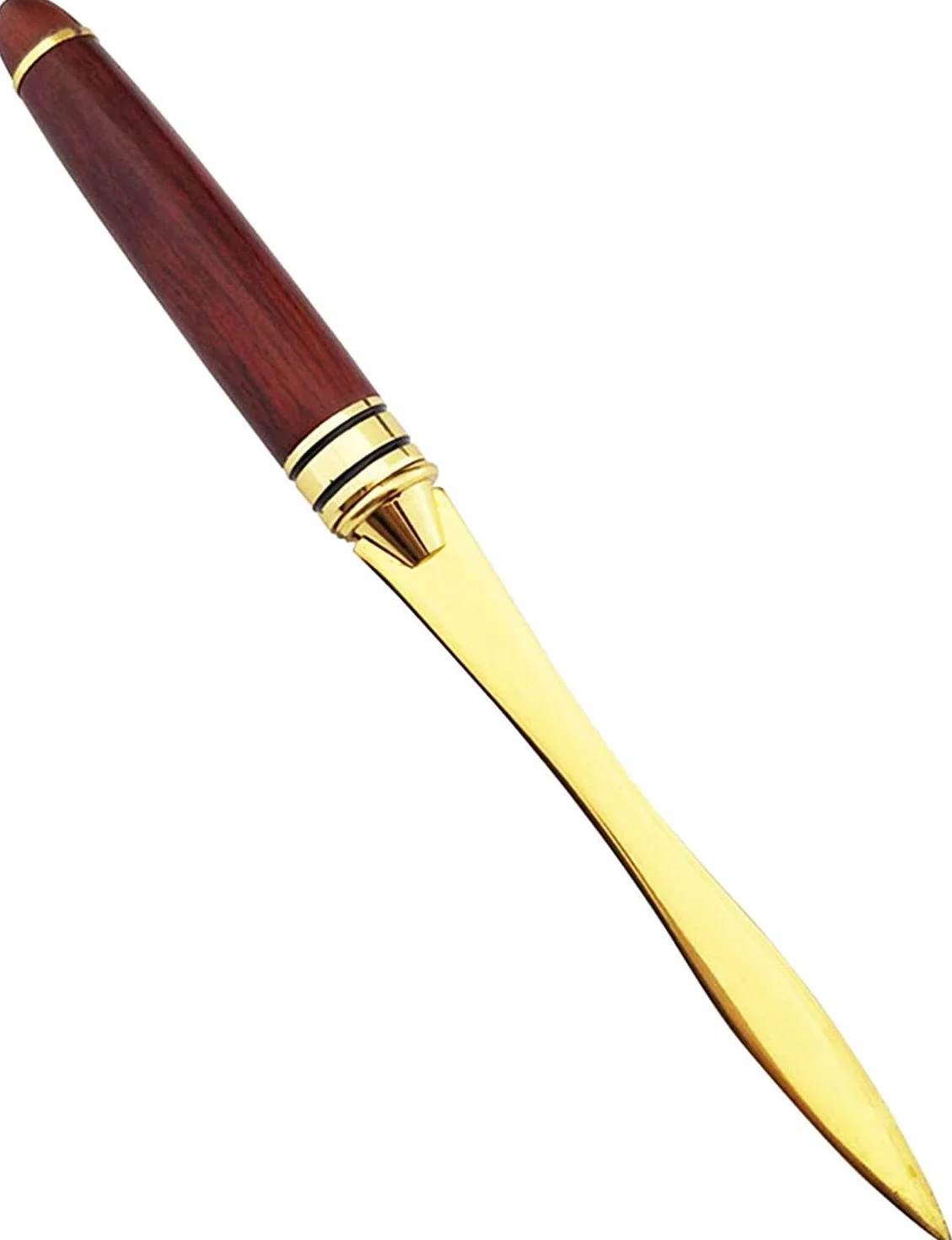 Tagliacarte in Lega di Zinco con Manico in Legno Oro