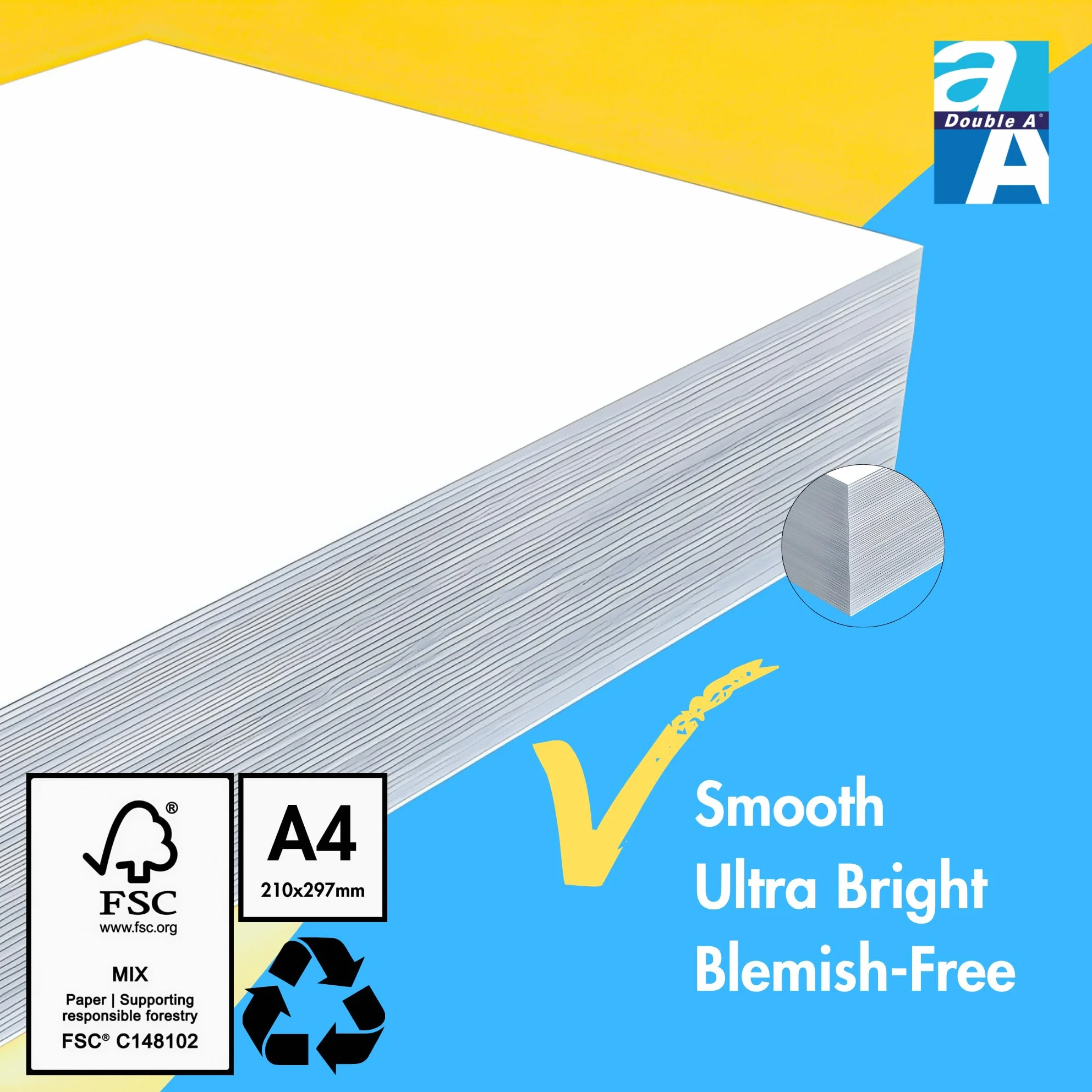 Double A Carta per stampante/fotocopiatrice Expressbox: A4, 80 g/m², 2500 fogli (sfusi), bianco