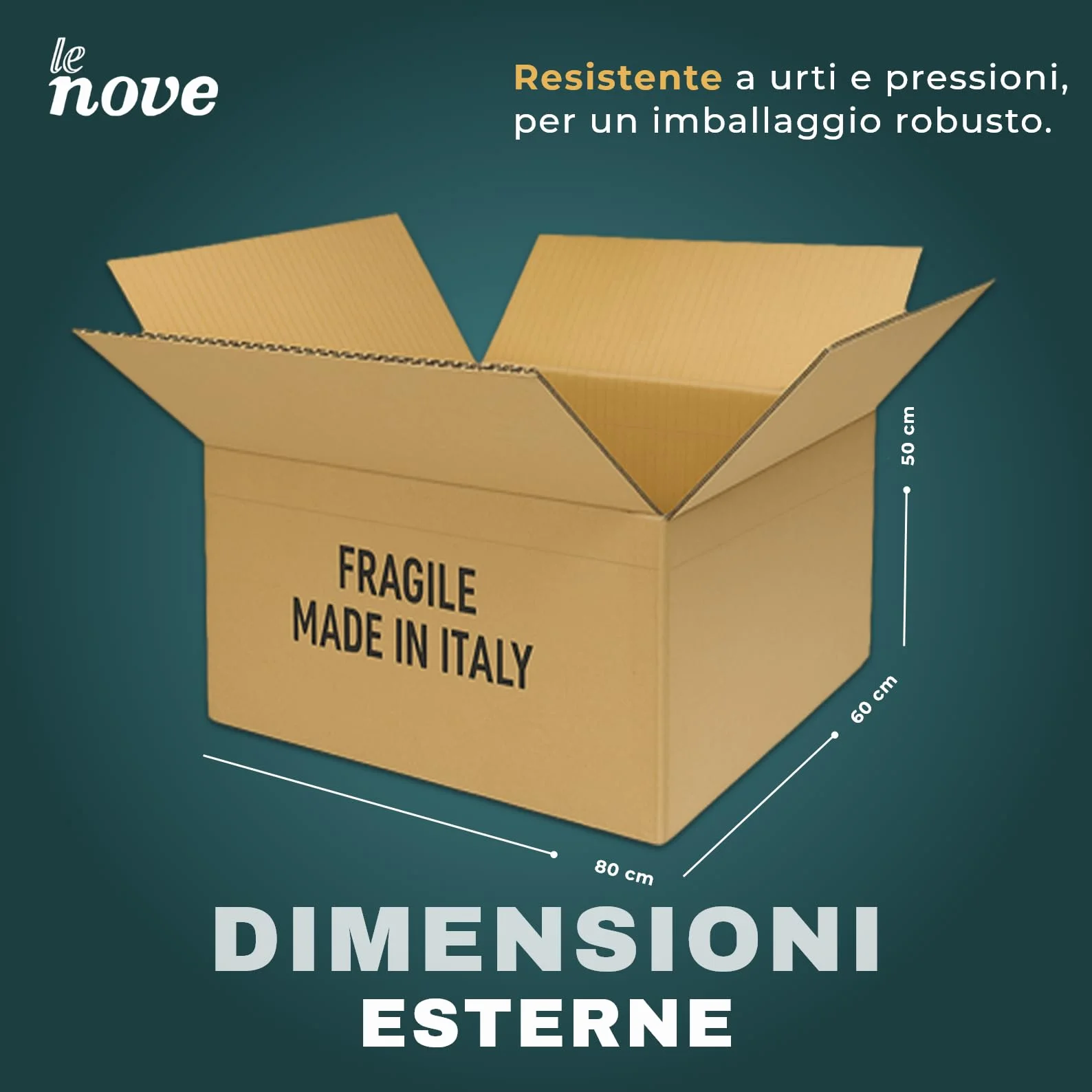 Scatole Cartone Doppia Onda 80x60x50 cm 5 Pezzi per Trasloco Spedizione Stoccaggio
