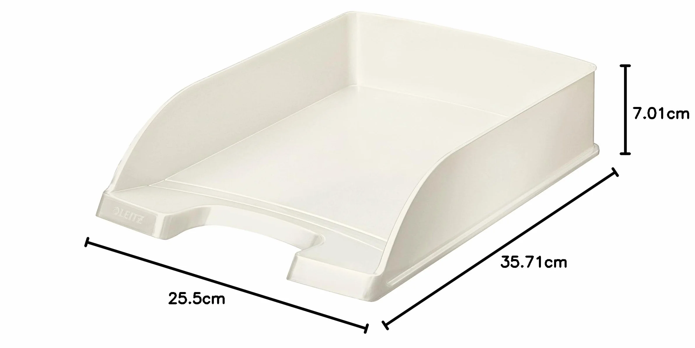 Leitz Plus - Cestino portaoggetti, altezza 70 mm, colore: Bianco metallizzato, confezione da 5
