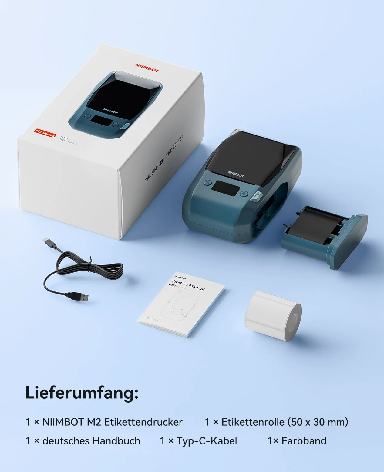 NIIMBOT Stampante per etichette M2 + etichette, supporta da 8 a 10 anni e da -20 °C a 100 °C, non sbiadisce, per casa, ufficio, esterno, lavoro