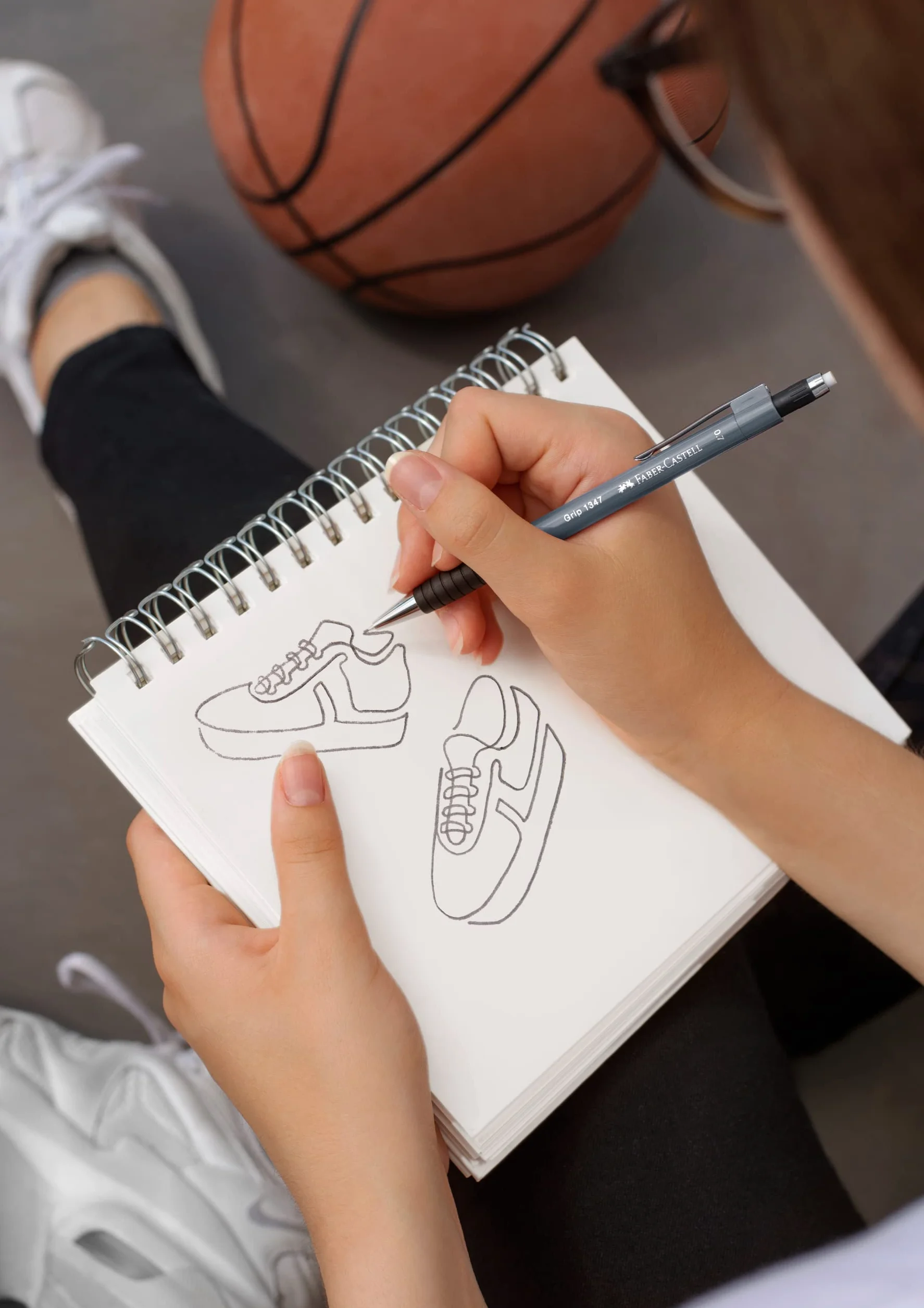 FABER-CASTELL Portamine GRIP 1345 rosa ombreggiato, mina 0,5 mm, durezza B, gomma integrata