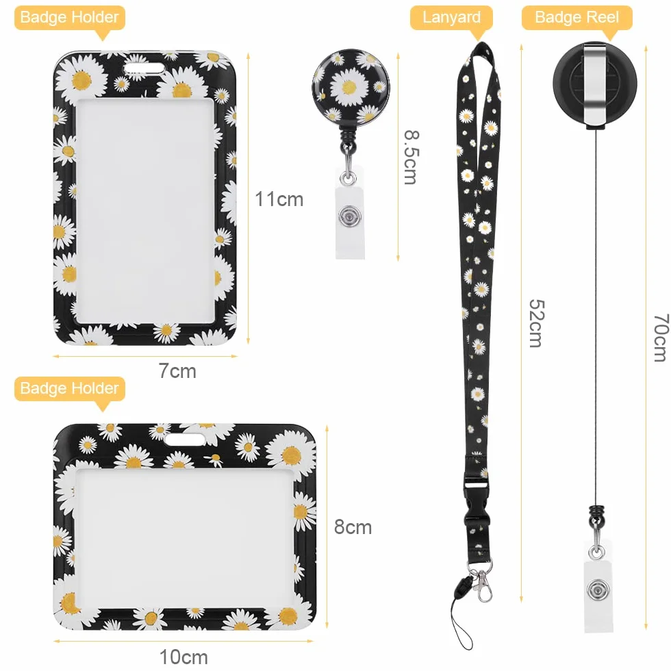Vicloon Lanyard Porta Badge Retrattile Bobina Clip Rigido con Verticale Orizzontale per Identificativi Chiavi Fotocamera
