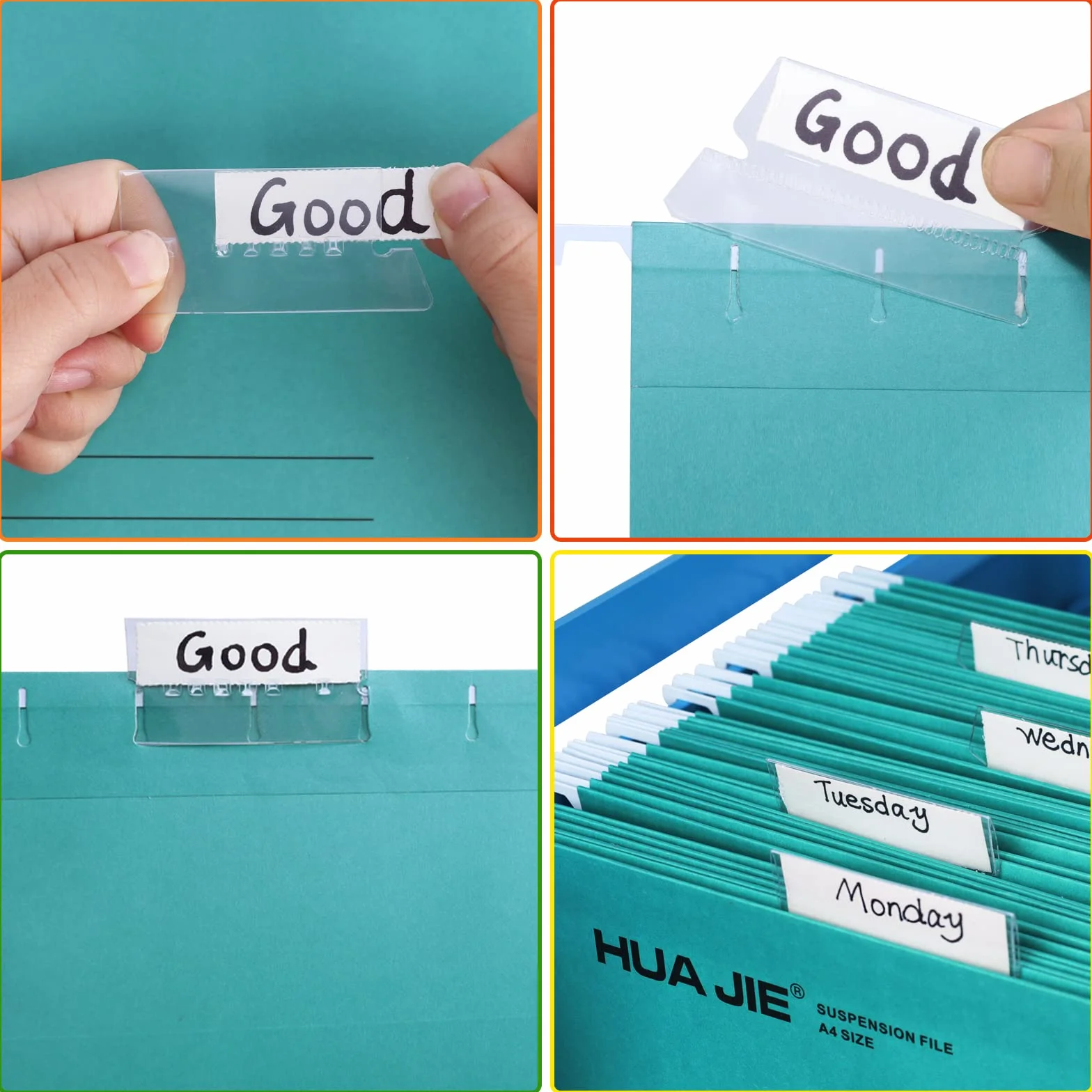 25 Pezzi Cartelle Sospese A4, Cartelline da Appendere in Cartone con Linguette e Inserti per Schedario(Colore Misto)