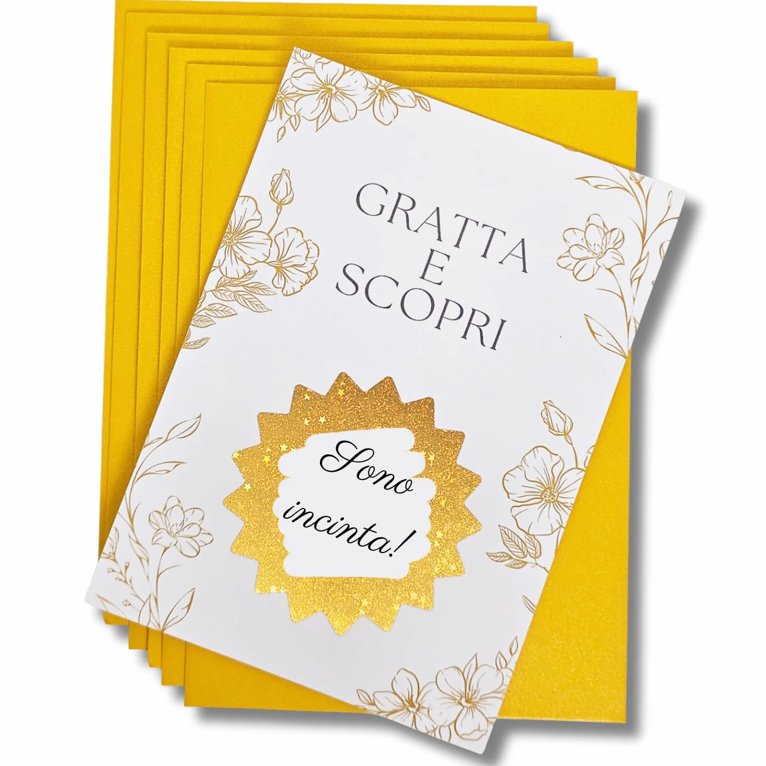 Gratta e vinci annuncio gravidanza Sono Incinta! Elegante sorpresa bebè con bollino dorato 6 buste dorate Regalo originale famiglia amici