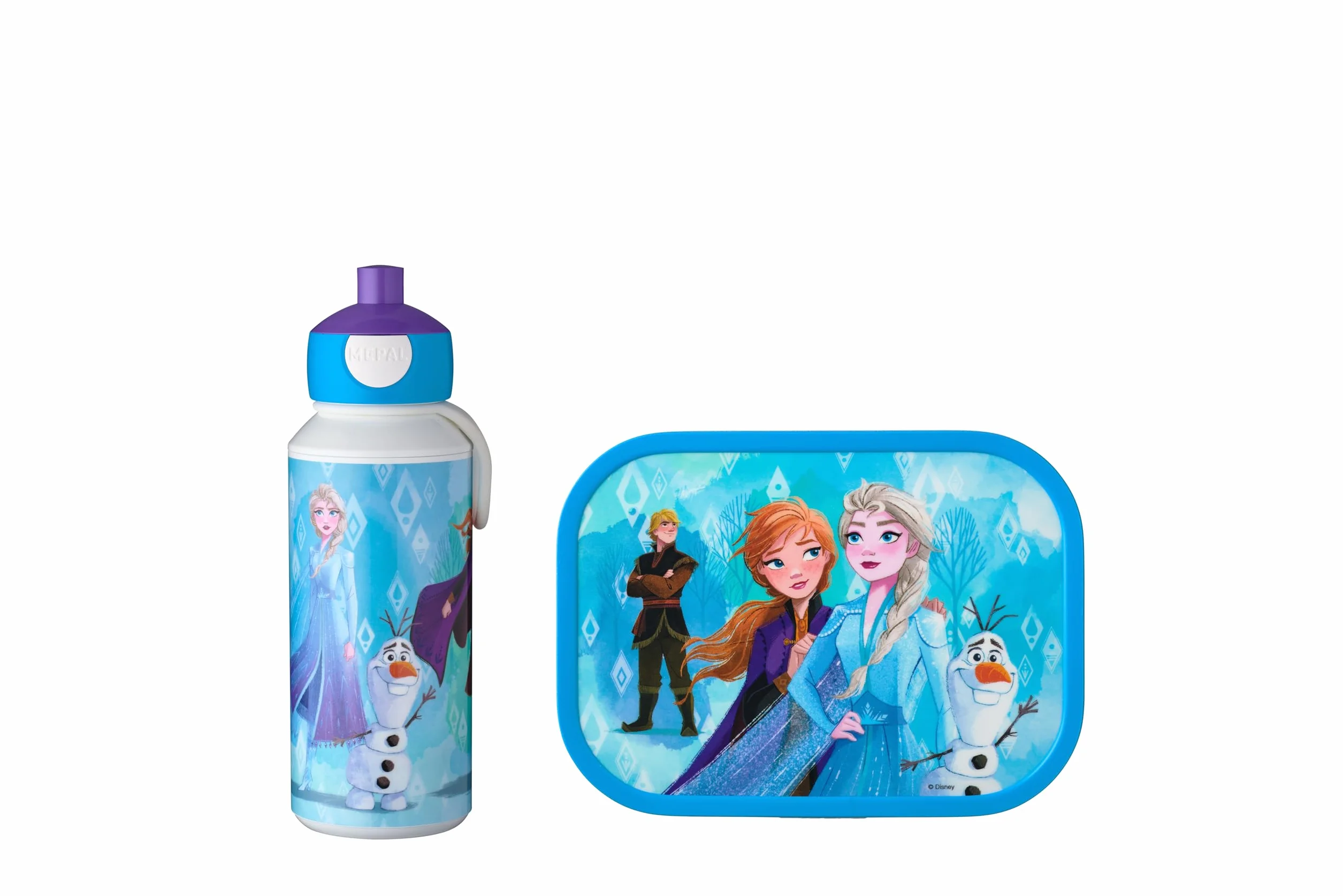 Mepal - Set da Pranzo Campus per Bambini con Borraccia Pop-up e Porta Pranzo - per Scuola o Gite - Privo di BPA - 400 ml + 750 ml - Frozen 2