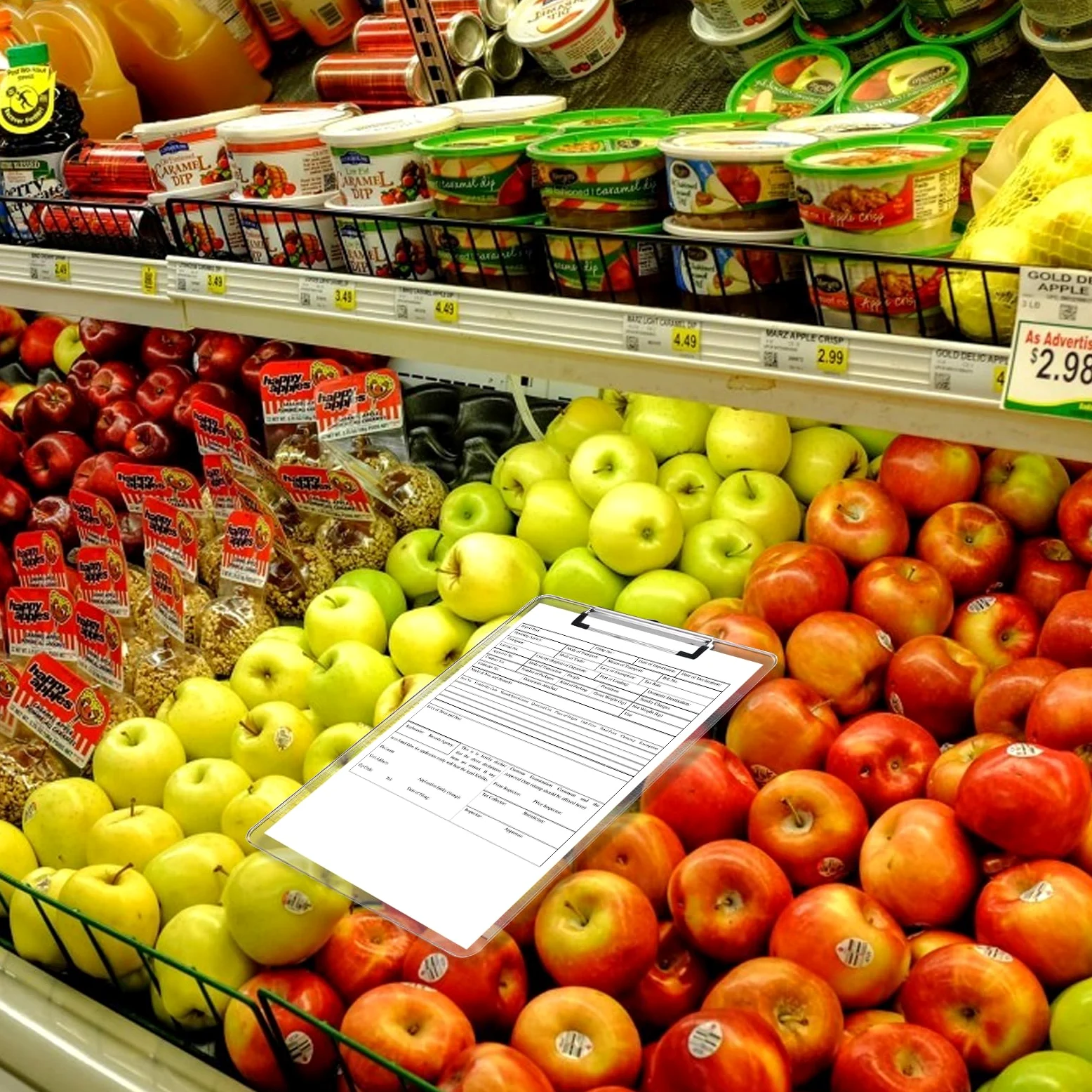 5 portablocco A4 trasparenti in plastica YOUNTHYE con morsetto in metallo, formato DIN A4, per studenti, ufficio, scuola, magazzino, eventi