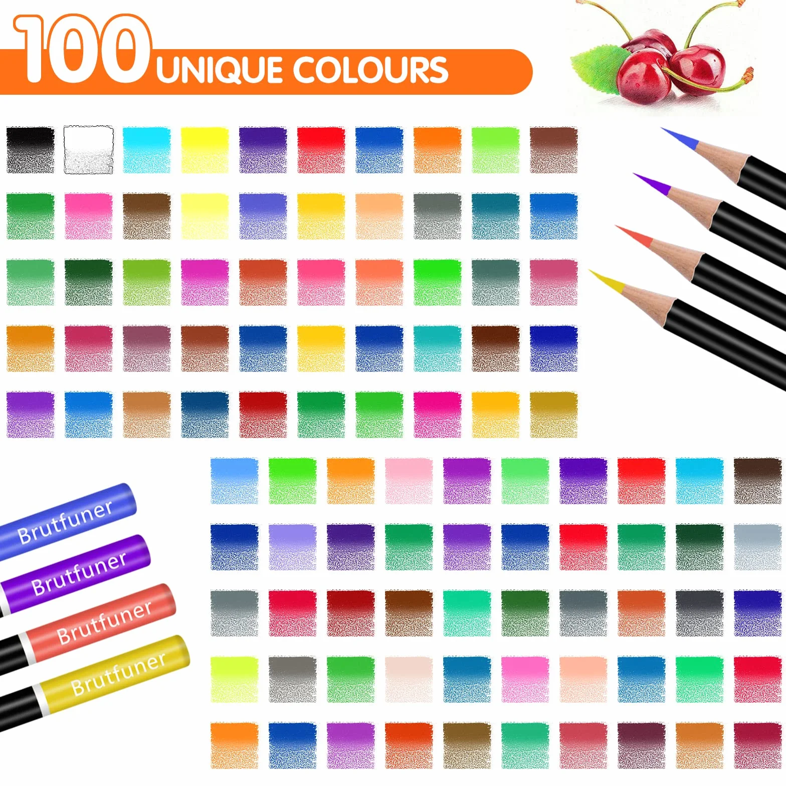 Efimeso 100 Matite Colorate Professionali con Custodia Nera per Disegno e Schizzi