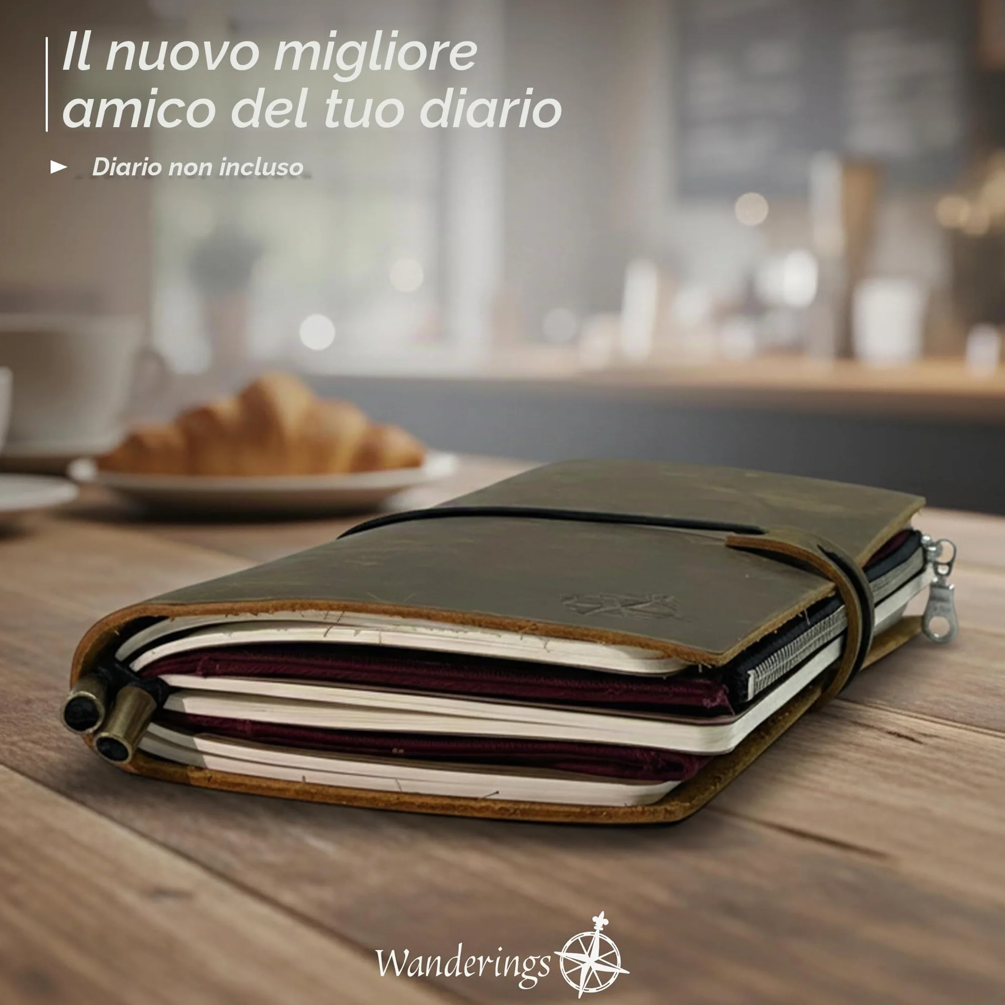 Wanderings Astuccio Con Cerniera E Tasche Per Carte 21x11 cm Tessuto In Cotone 100% Resistente