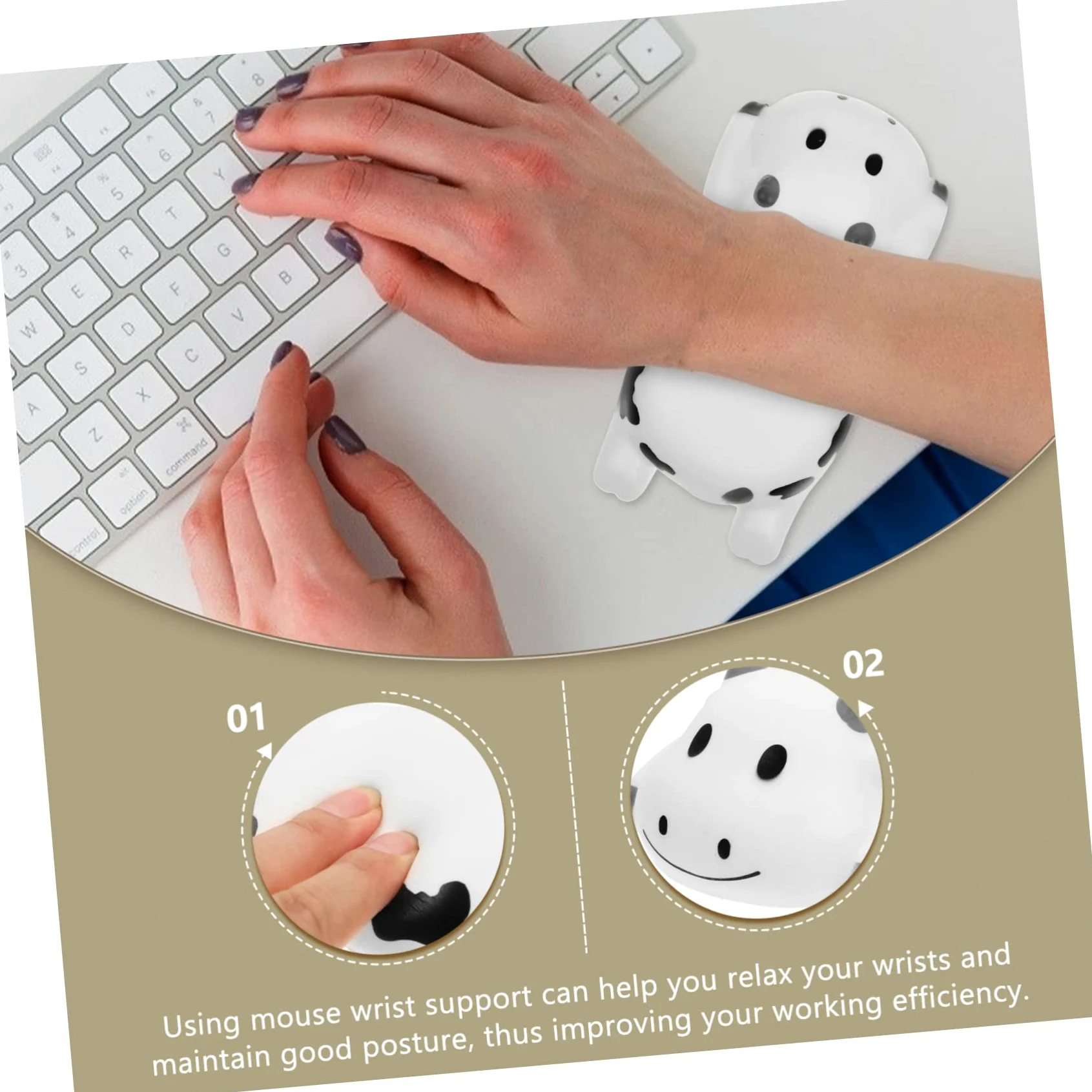 LALAFINA 3pezzi Poggiapolsi Ergonomico Per Mouse e Tastiera Supporto Per Polso Stile Cartone Comfort e Stabilità Per Ufficio e Casa Per Uso Prolungato e Viaggi