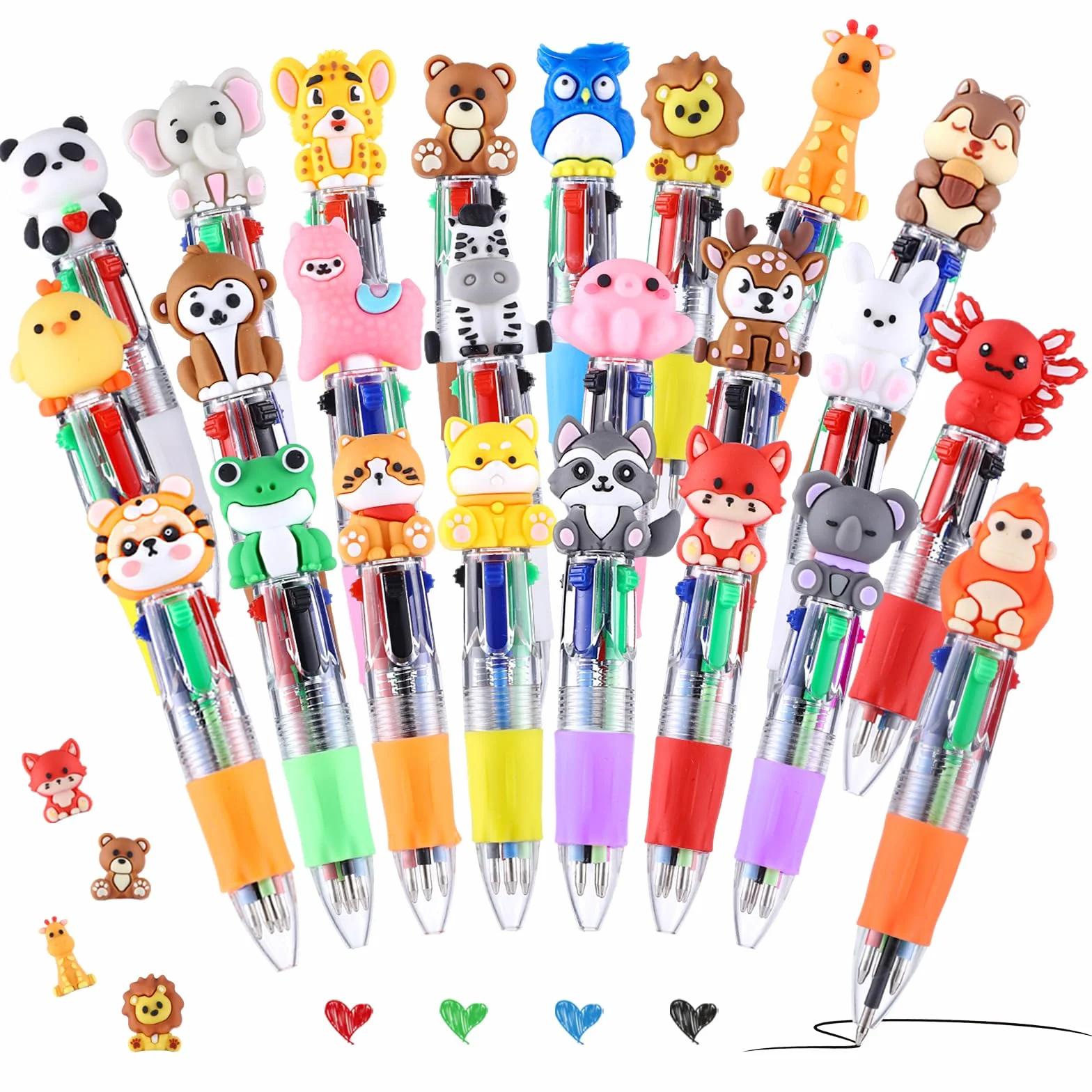 24 Pezzi Penna a Sfera 4-in-1 0.7mm Retrattile Regalo Diploma Studenti