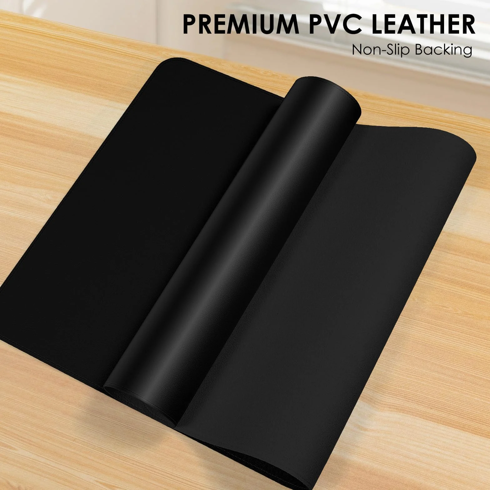 Vicwe Tappetino da Scrivania, 120 x 60 cm in Pelle PU, Antiscivolo, Multifunzionale, Tappetino per Mouse per Ufficio e Laptop, Protettivo per Scrivania per Ufficio/Casa (Nero)