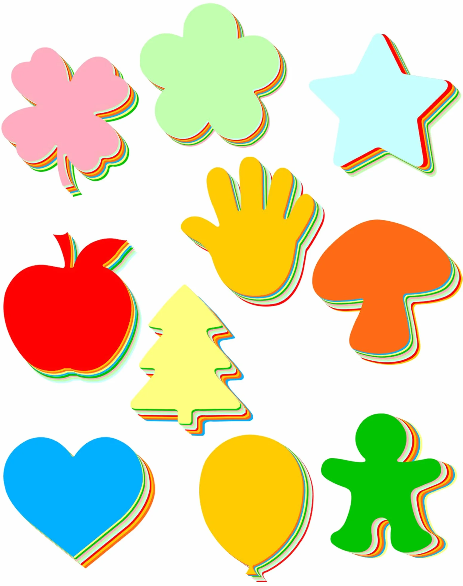 Fiori stelle cuore carta ritagli decorazioni bacheca 15 cm 10 temi assortiti