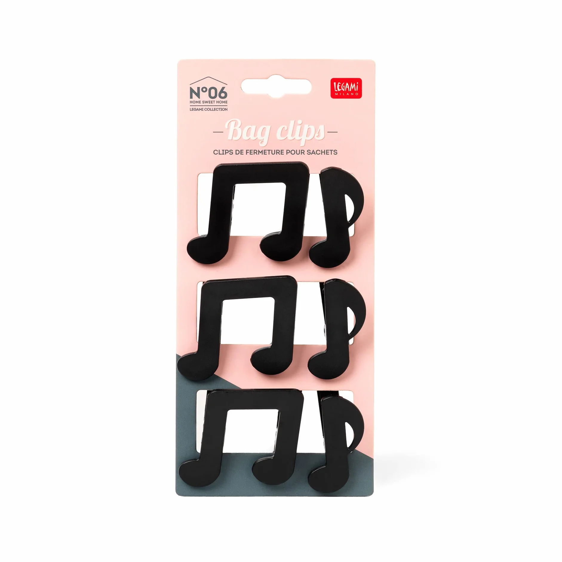 Legami Clip Chiudi Pacco 5,5x5 cm Set 6 Tema Musical