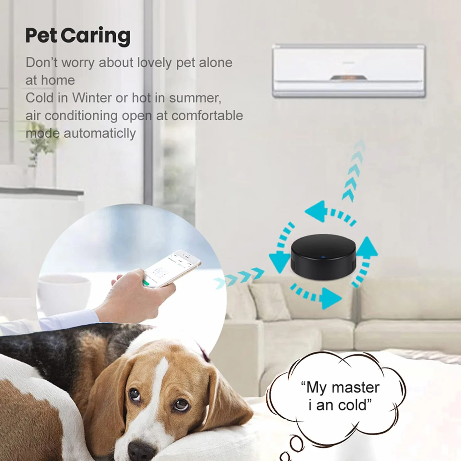 Telecomando intelligente IR WiFi termometro igrometro 3 in 1 compatibile Alexa Google