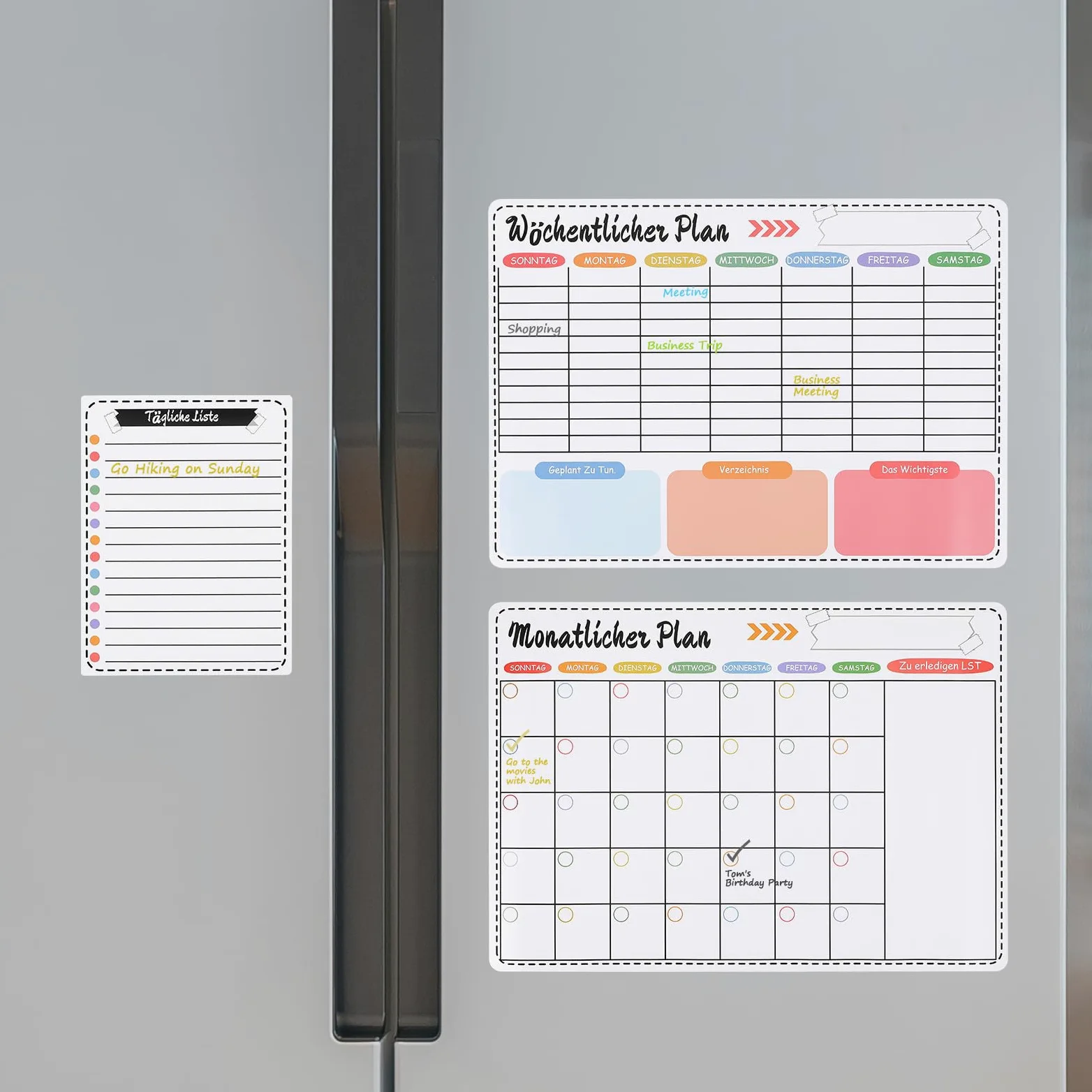 SHINEOFI Agenda Settimanale Magnetica per Frigorifero 16,5 × 11,5 Pollici in Resina Sintetica, Calendario Mensile Cancellabile a Secco 8 Pennarelli per Cucina e Scuola
