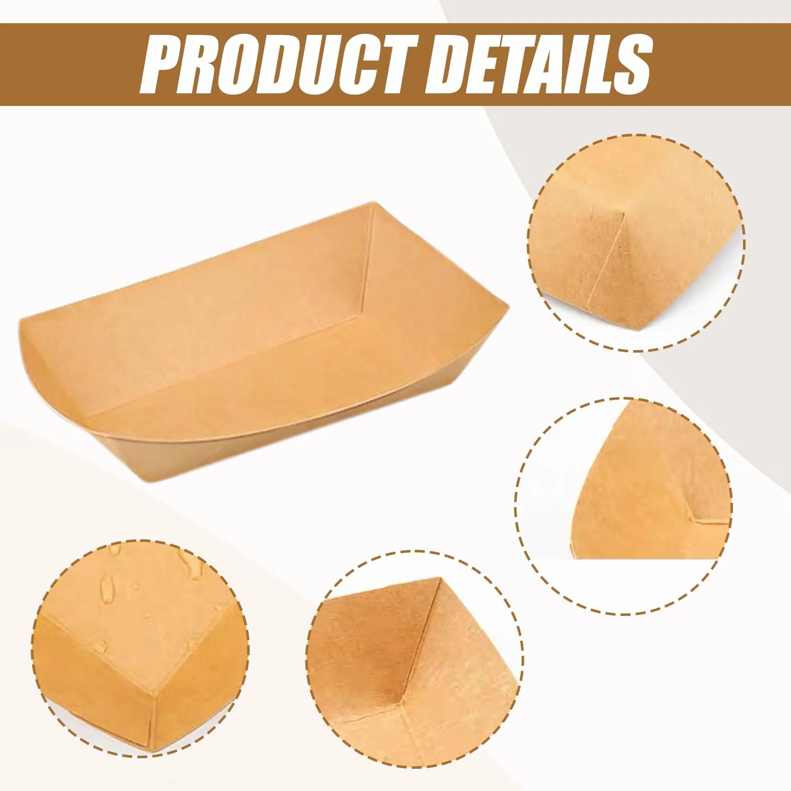 Ciotole in cartone resistente impermeabili 18x12x2,5 cm per patatine fritte snack macarons