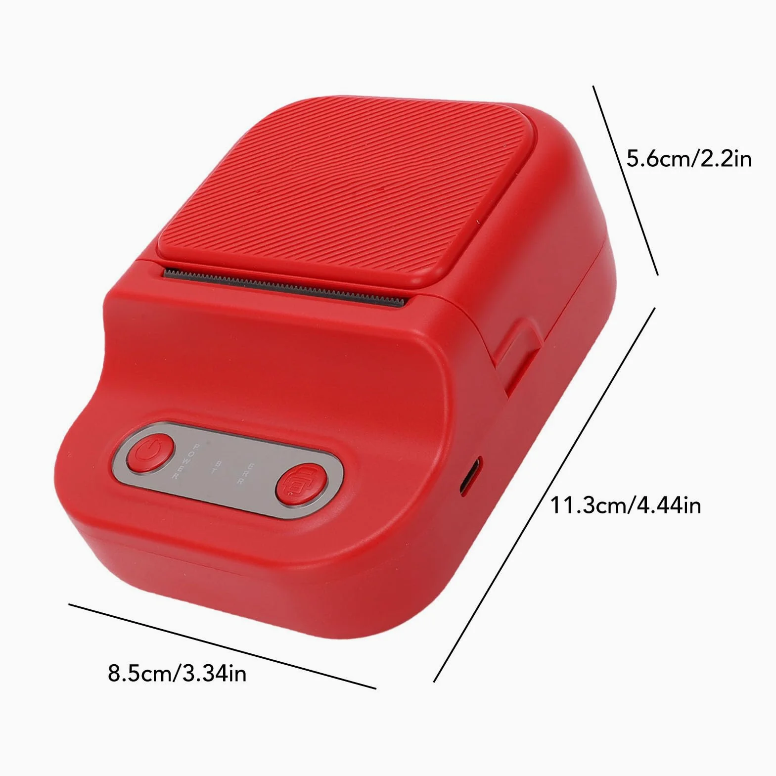 Etichettatrice, Stampante Portatile per Piccole Etichette Bluetooth, Piccola Stampante Termica Wireless Senza Inchiostro Bianco Nero con APP per L'organizzazione 'ufficio Domestico (rosso)