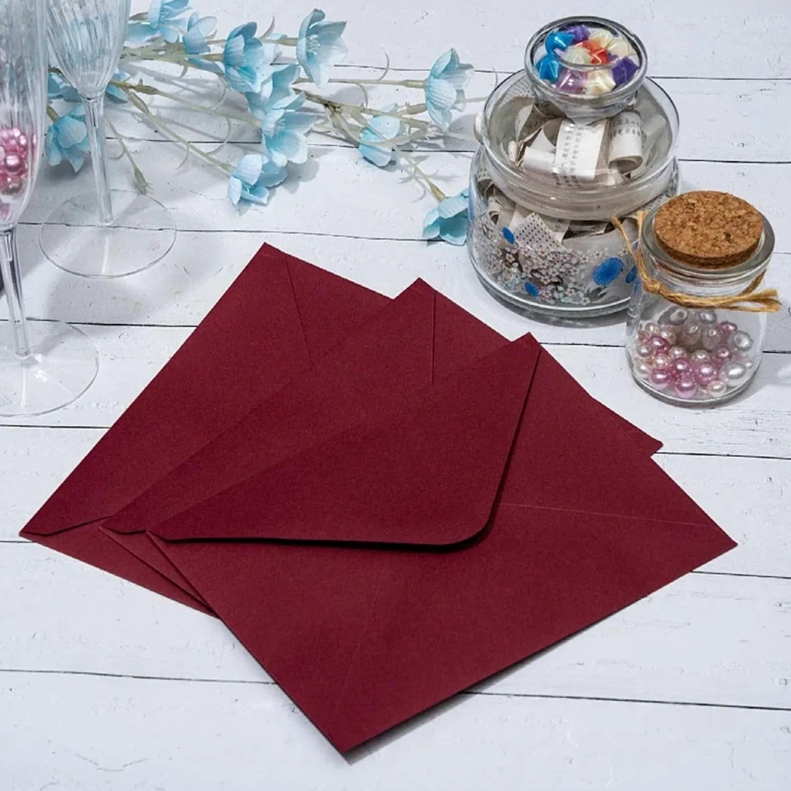 50 buste di carta color rosso vino 18x13 cm, 120 g, inviti, cartoline, lettere, cancelleria for matrimoni Per matrimoni o altri eventi(50pcs 15.8x10.8cm)