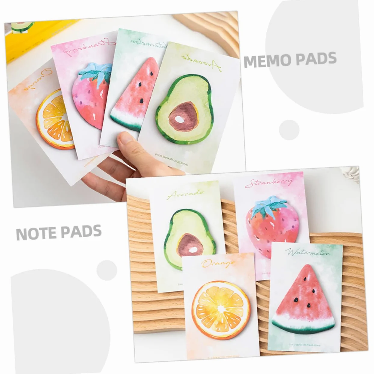 ARTIBETTER 4 Pezzi 8 Note adesive a forma di frutta pastiglie colorato divertente taccuini di uso quotidiano adesivi promemoria scolastici taccuini compatti nota adesivo Carta