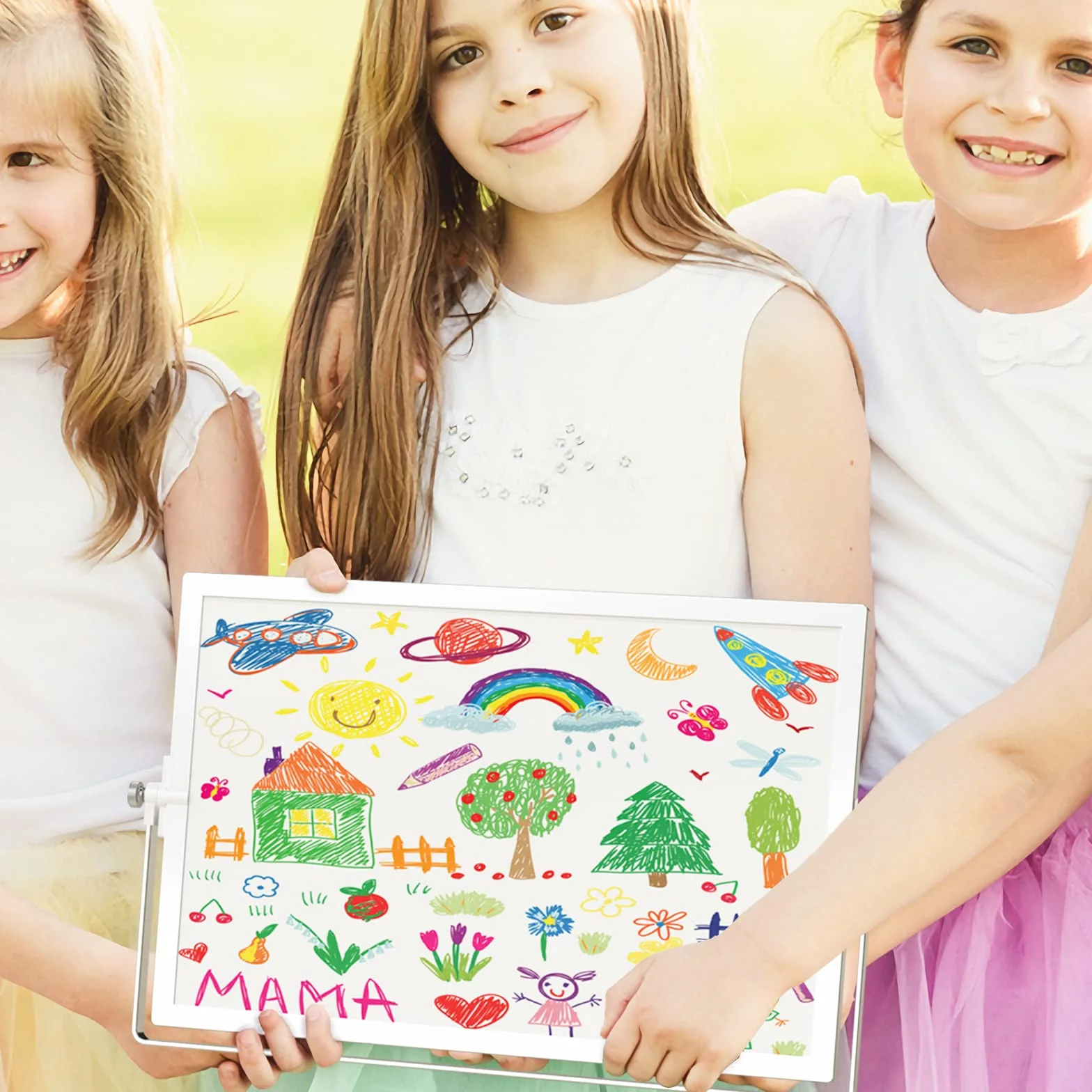 Nicpro A3 Magnetica Lavagna Cancellabile con supporto 40 x 30 cm Piccola Lavagna Bianche Con 8 Pennarello, 1 Gomma a Secco Per Disegno, Scuola, Casa, Ufficio - Doppia Faccia Mini Lavagna