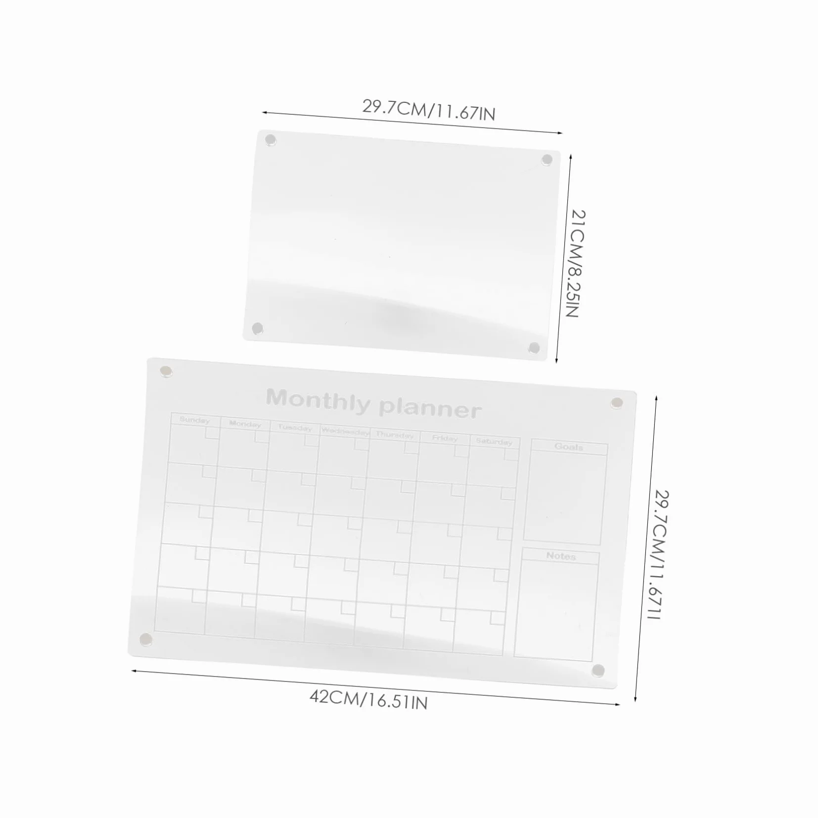 DOITOOL Calendario Mensile in Acrilico Magnetico Lavagna Cancellabile Secco Planner Giornaliero per Frigorifero per Appunti e Promemoria in Casa e Ufficio