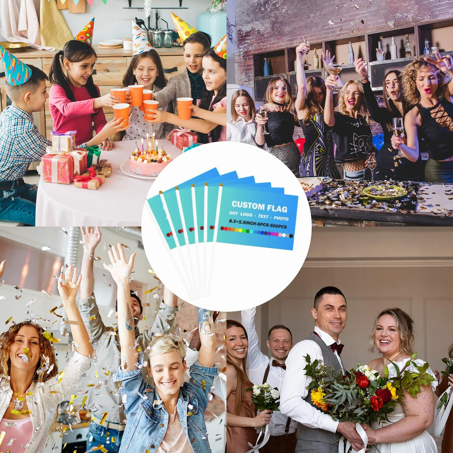 Personalizowane bandierine portatili z astą 10 sztuk