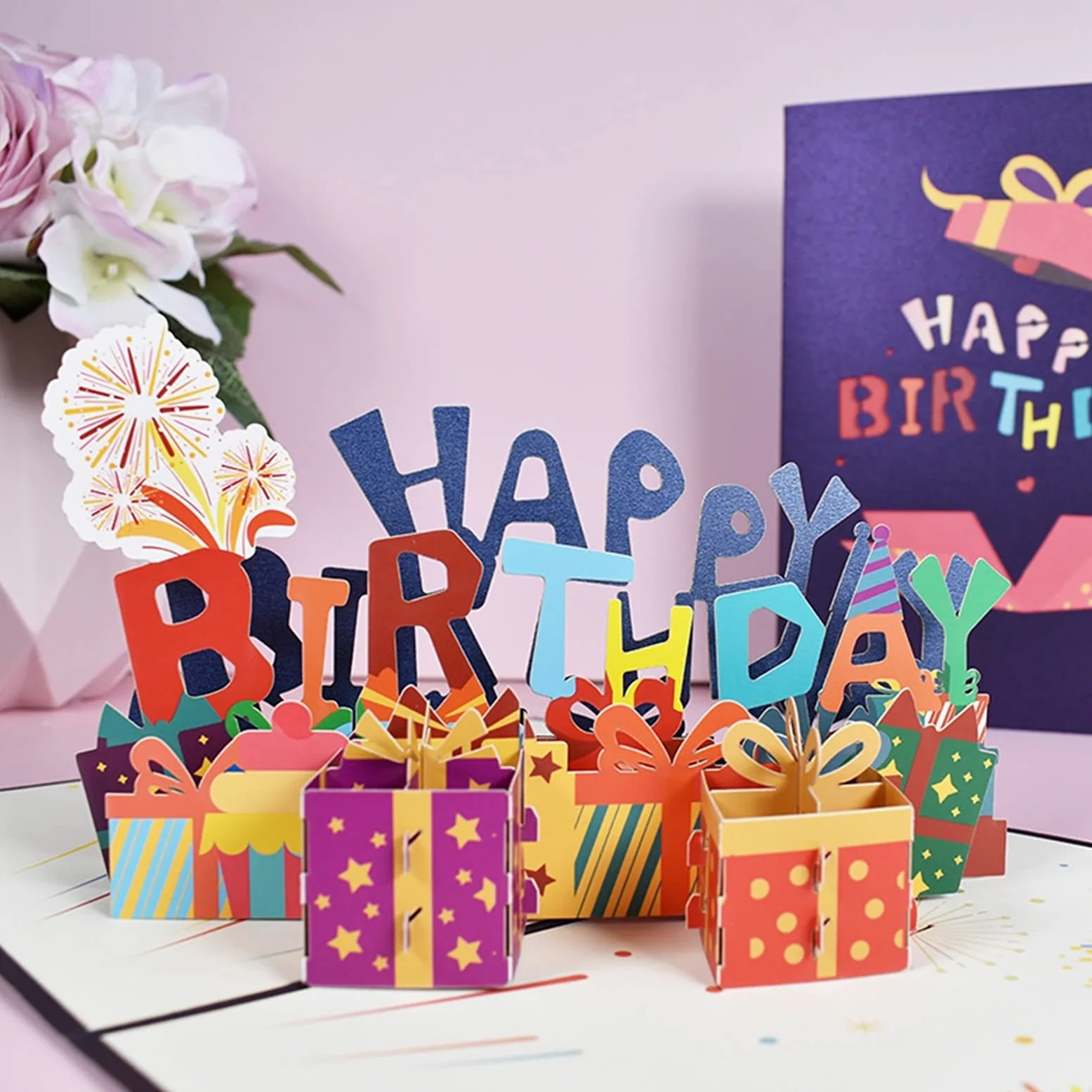 Biglietti d' auguri Biglietto di auguri 3D compleanno BUON COMPLEANNO Carta a pop- up fatta a mano con busta per ragazza bambini moglie compleanno Biglietti augurali Compleanno
