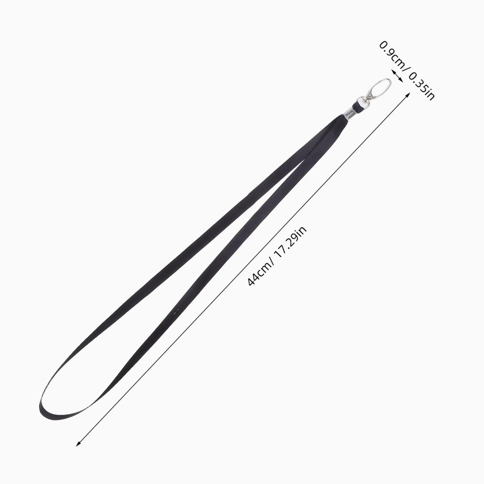 50pezzi Cordino Piatto con Clip Porta Badge Cordino per Badge Identificativi da Ufficio con Gancio Girevole Porta Nero