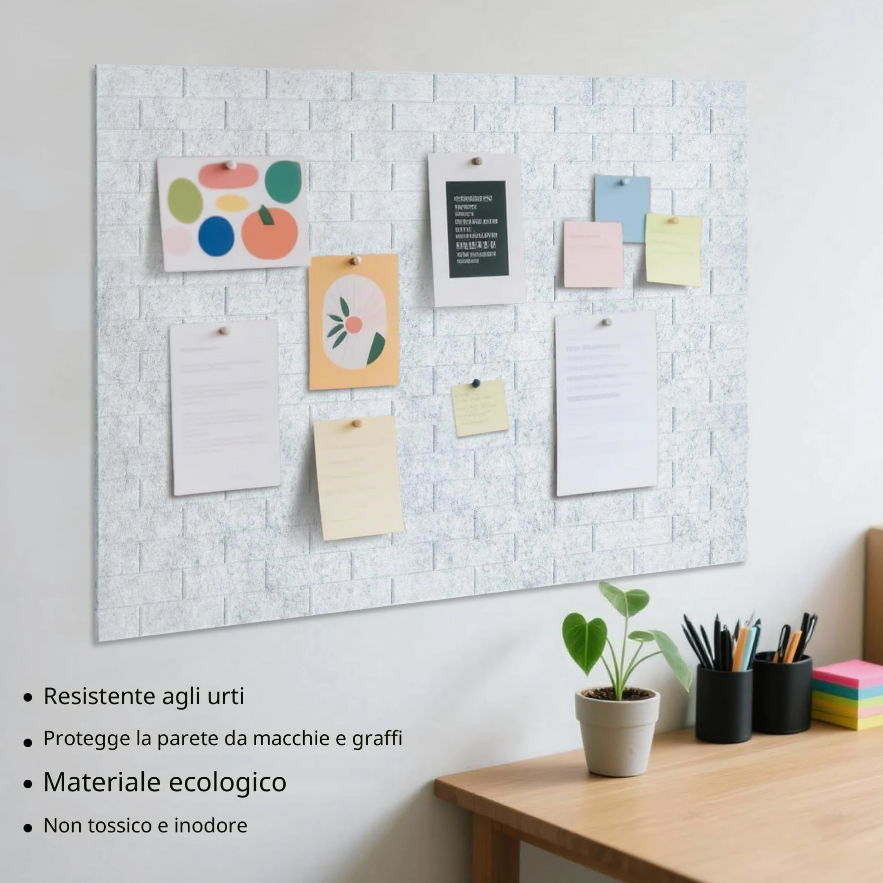 12 lavagne in feltro, autoadesive, 30 x 30 cm, con 30 spille, per appendere foto, bacheca per la casa e l'ufficio, colore grigio chiaro