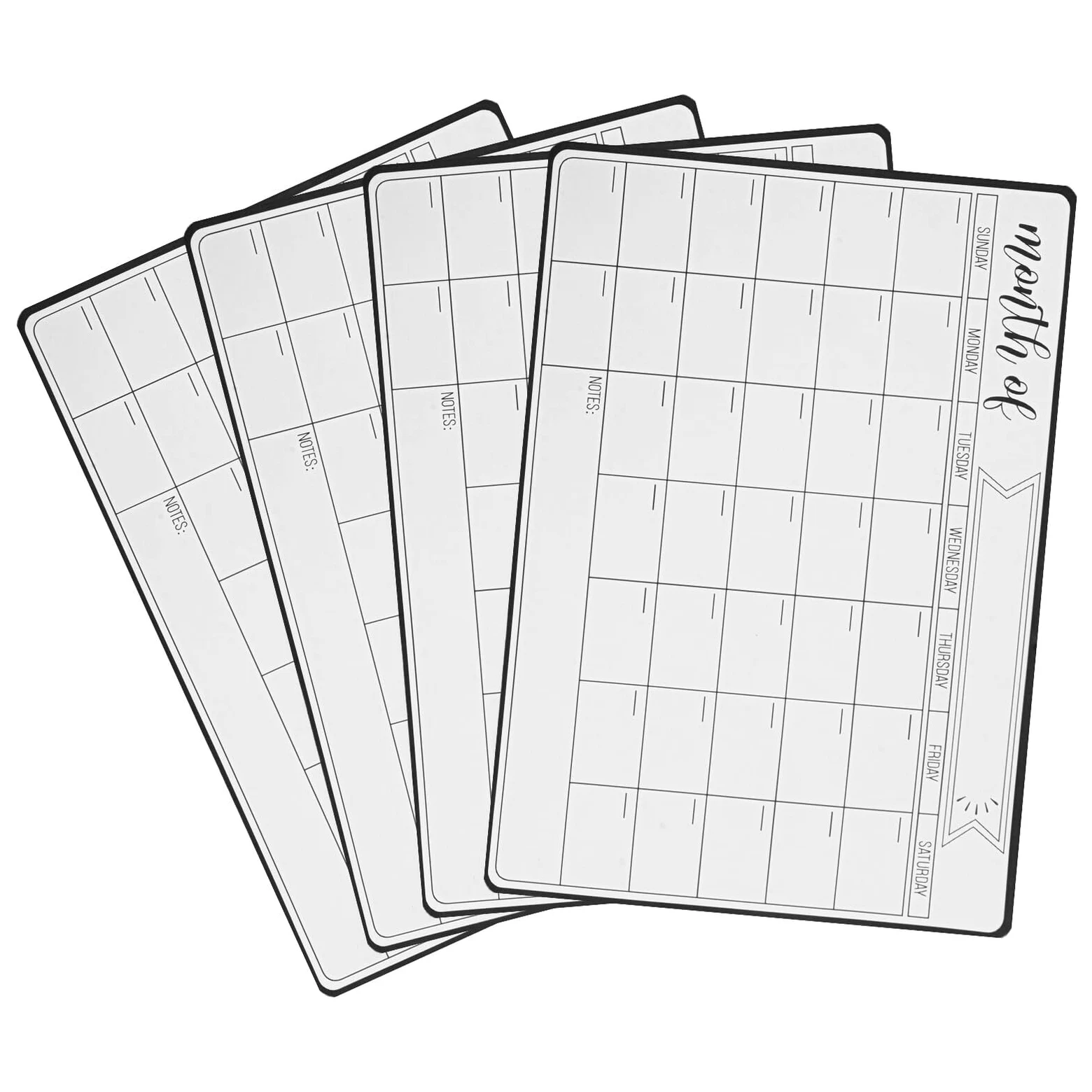4 Pezzi Calendario Magnetico Cancellabile per Frigorifero Lavagna Magnetica per Pianificazione Settimanale Liste Spesa e Organizzazione Cucina Ufficio Casa