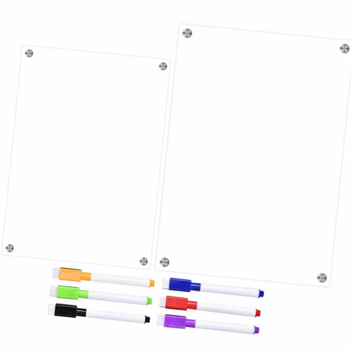 Artibetter 1set Magnetic Board Bianca Acrilica per Frigorifero con Pennarelli Lavagna Trasparente per Appunti Faccende e Pianificazione Settimanale