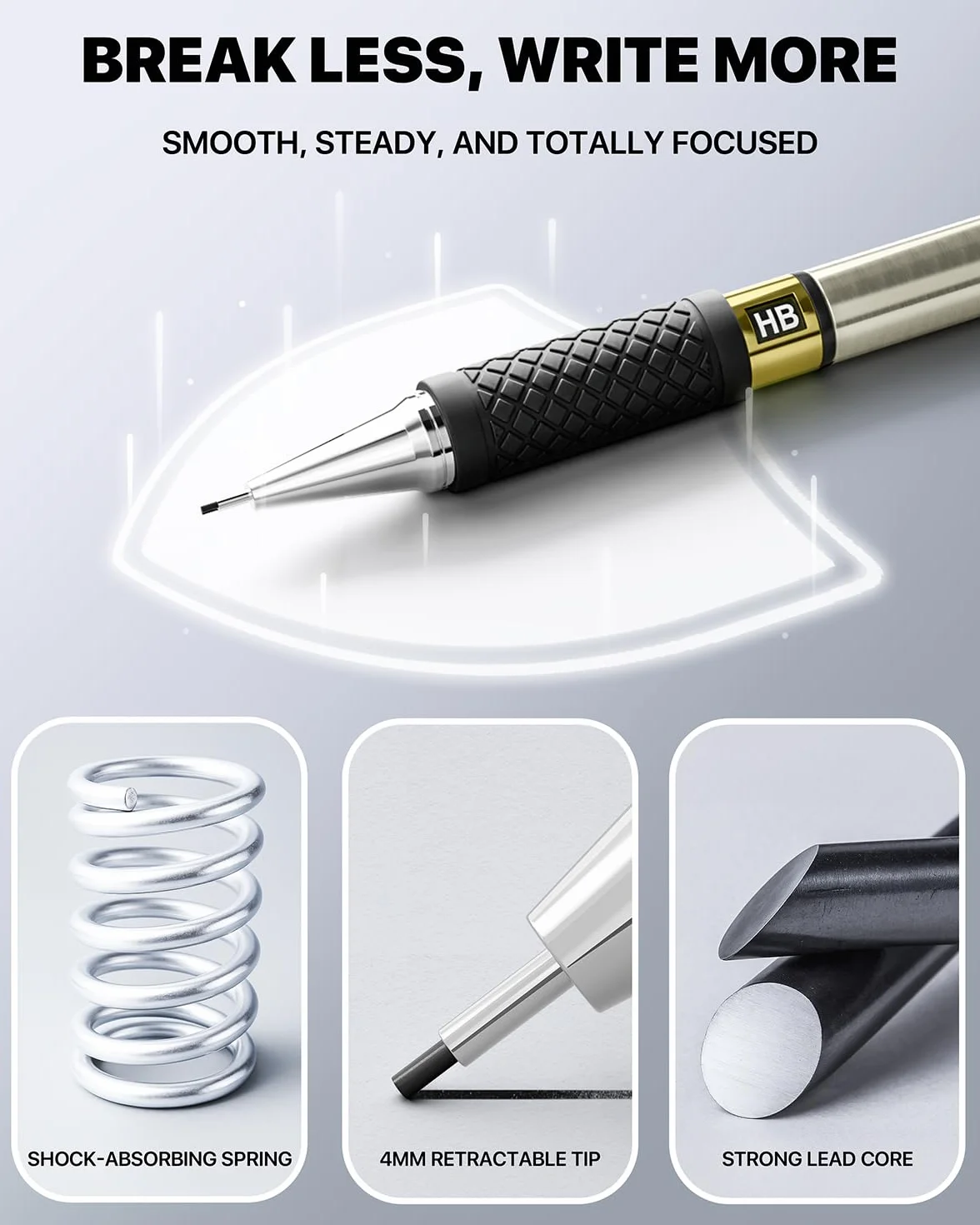 Four Candies Set 3 portamine metallo 0,5 mm mine HB 360 gomme custodia per scrivere disegnare ingegneri