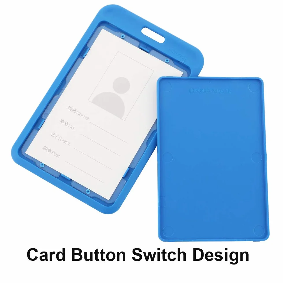 Porta-badge e Porta-carte Carte d' Identità Case con Cordino ID Carte con Cordoncino 4 Pezzi Nero Blu Chiaro Blu Scuro Grigio Chiaro
