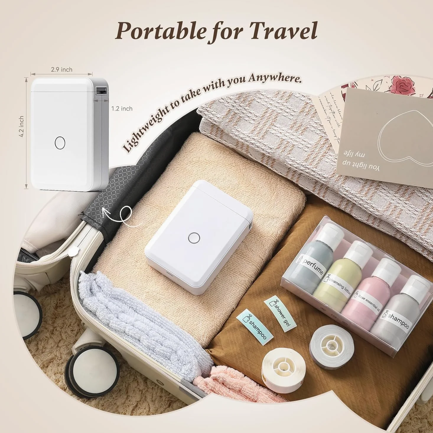 Label Maker D110 Etichettatrice termica Bluetooth con nastro, stampante portatile per etichette senza inchiostro, portatile e ricaricabile, con più modelli per casa e ufficio, compatibile con iOS