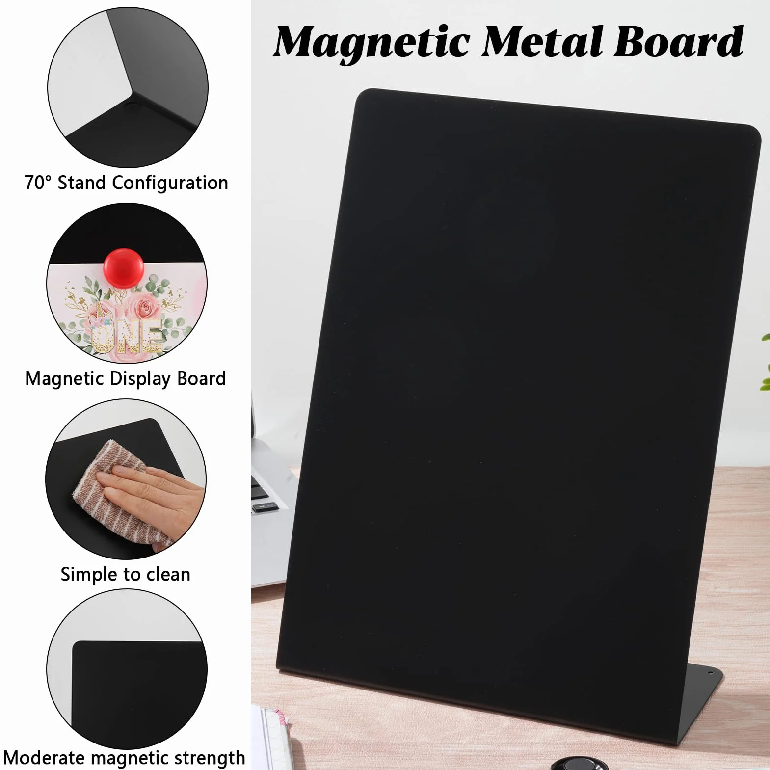 Confezione da 2 lavagne magnetiche, 35 x 25 x 10 cm, bacheca magnetica in metallo, espositore magnetico per casa, scuola, cucina, ufficio