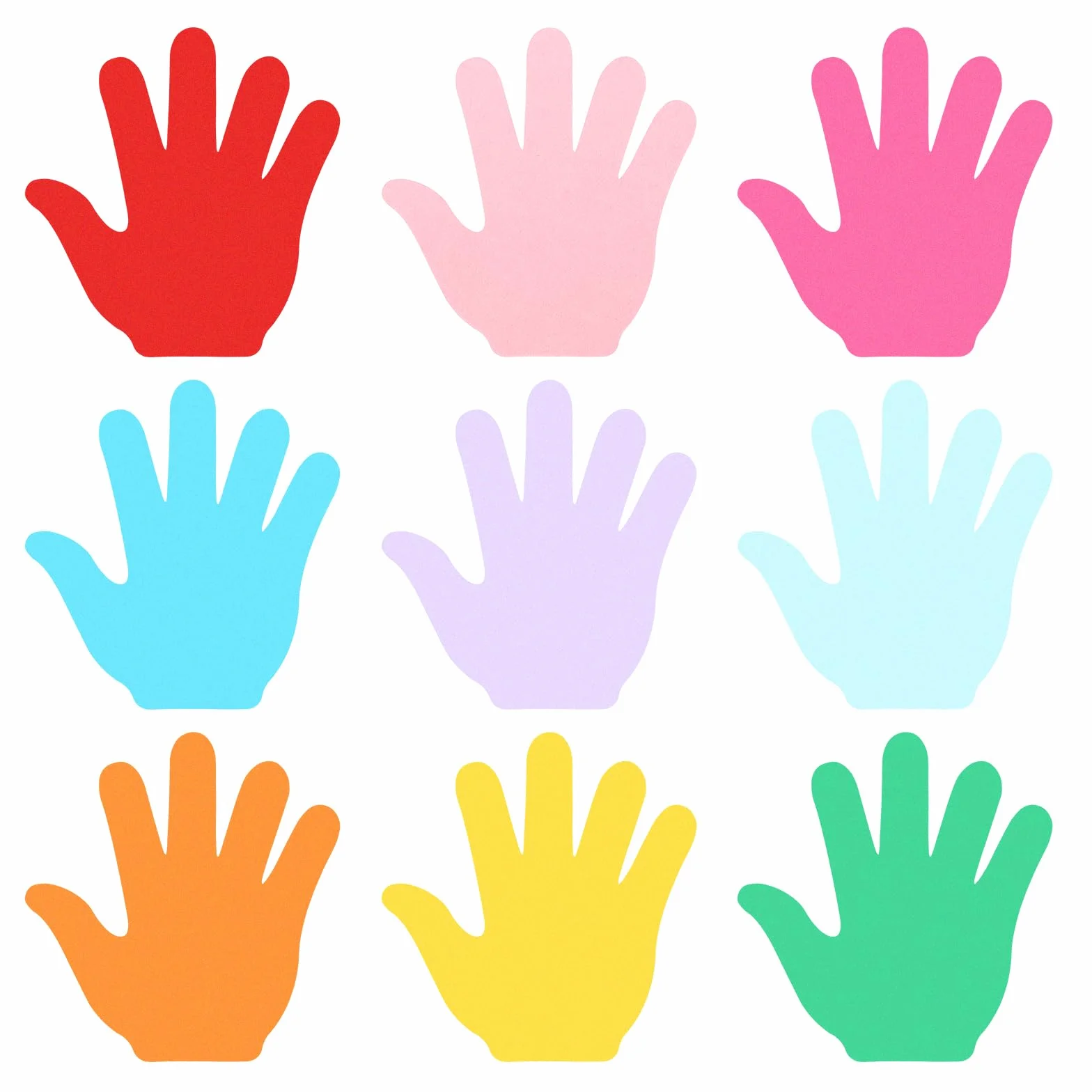 PATIKIL Carta Ritagliata per Lavagne, Ritagli di Carta per Bacheche a Forma di Mano Decorazioni, Multicolore