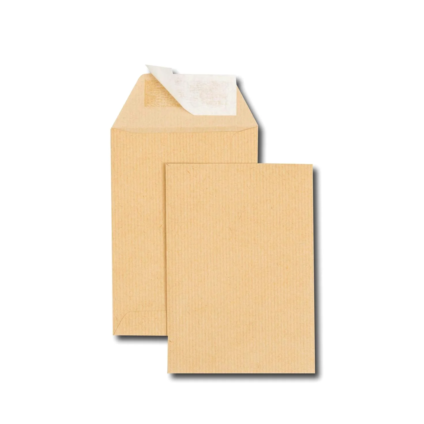 Confezione da 500 buste in carta kraft marrone C6 114 x 162 90 g/m2 banda di protezione