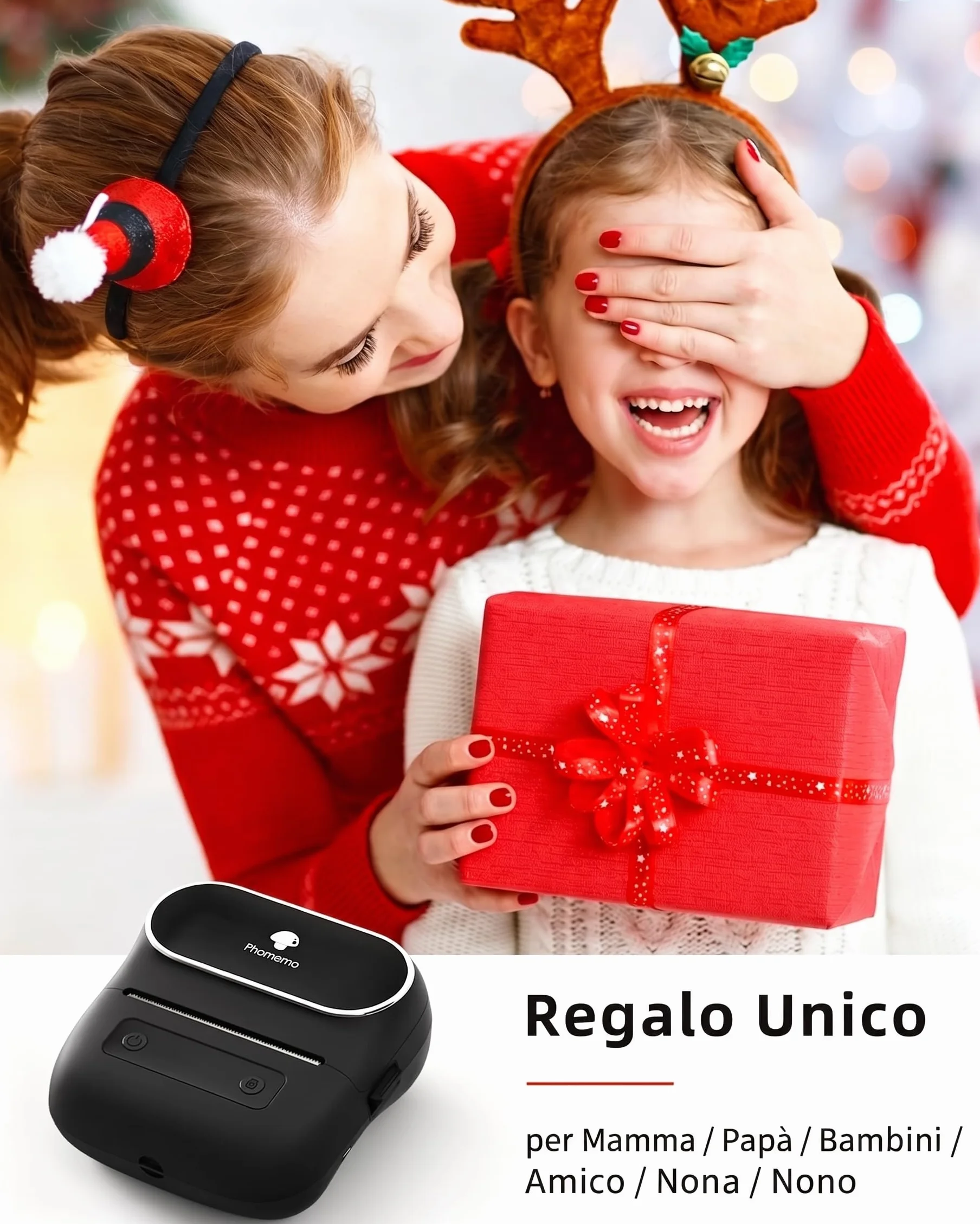 Phomemo M220 Stampante per Etichette Termica Portatile per Etichette Adesive Compatibile Smartphone PC