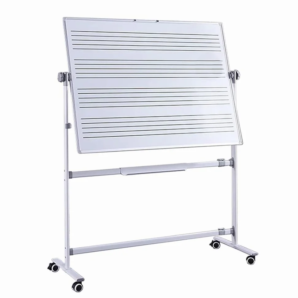 Lavagna Bianca Per Personale Musicale A Doppia Faccia, Lavagne Bianche Per Personale Musicale Cancellabili A Secco 90X120 Cm, Fogli Per Lavagna Mobile Per Personale Musicale