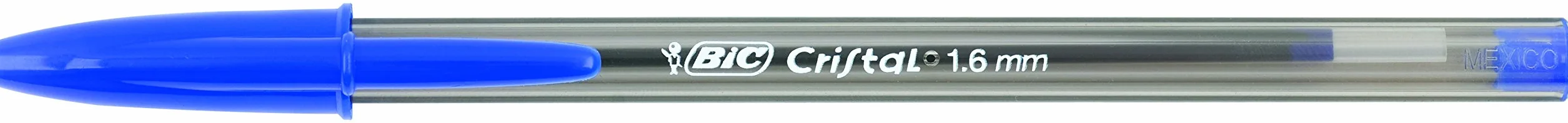BIC Cristal Large Penne a Sfera Blu Punta Larga 1,6 mm Confezione da 5